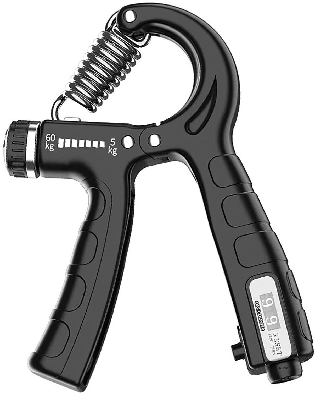 NIRVA 5-60Kg Adjustable Hand Exerciser Forearm Grip Strength Trainer With Counter Hand Grip/Fitness Grip