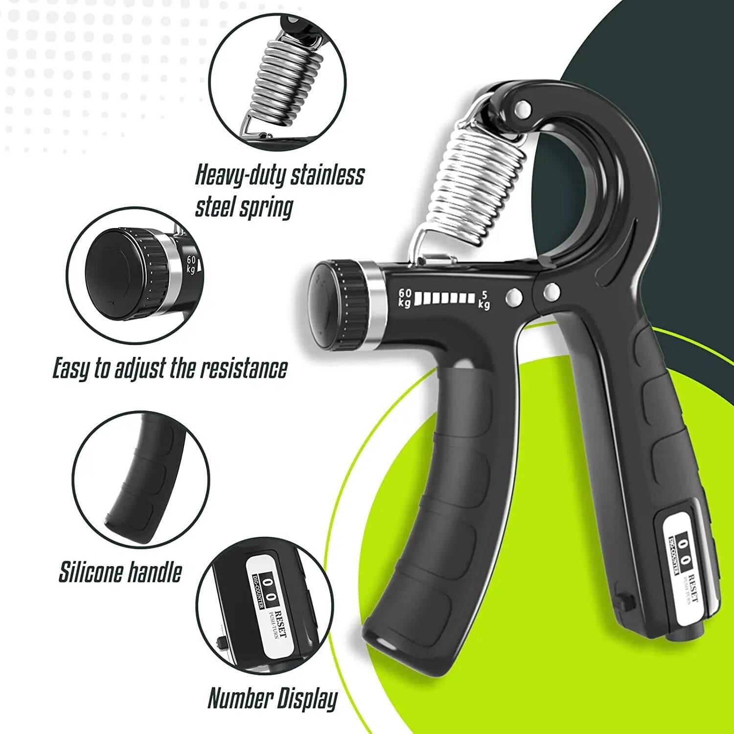 AJRO Hand Power Gripper & Finger Resistance Band - Image 2