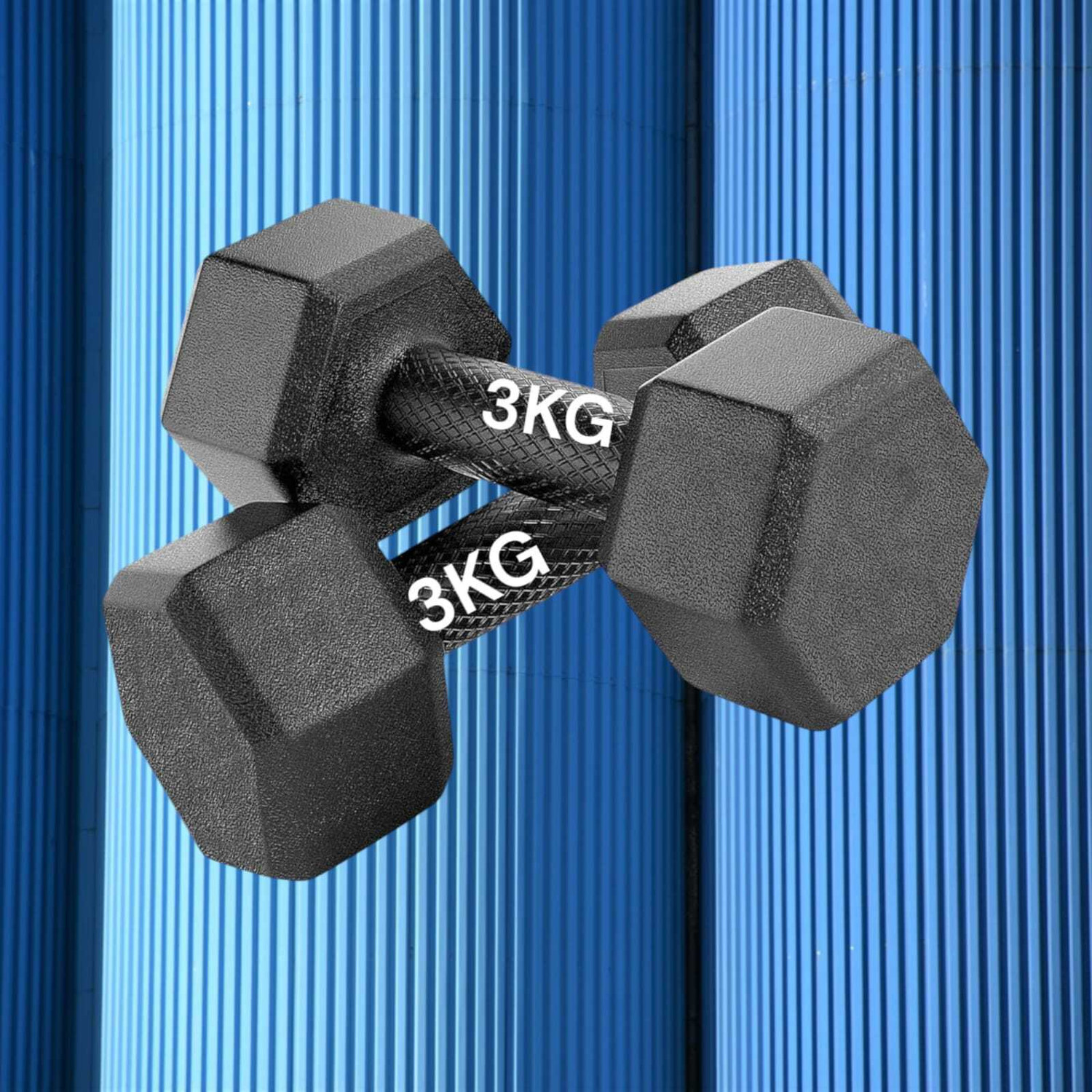 Image of WILORA 3 kg Hexa for Strength Training and Toning Black dumbbell for workout Hand Grip /Fitness Grip