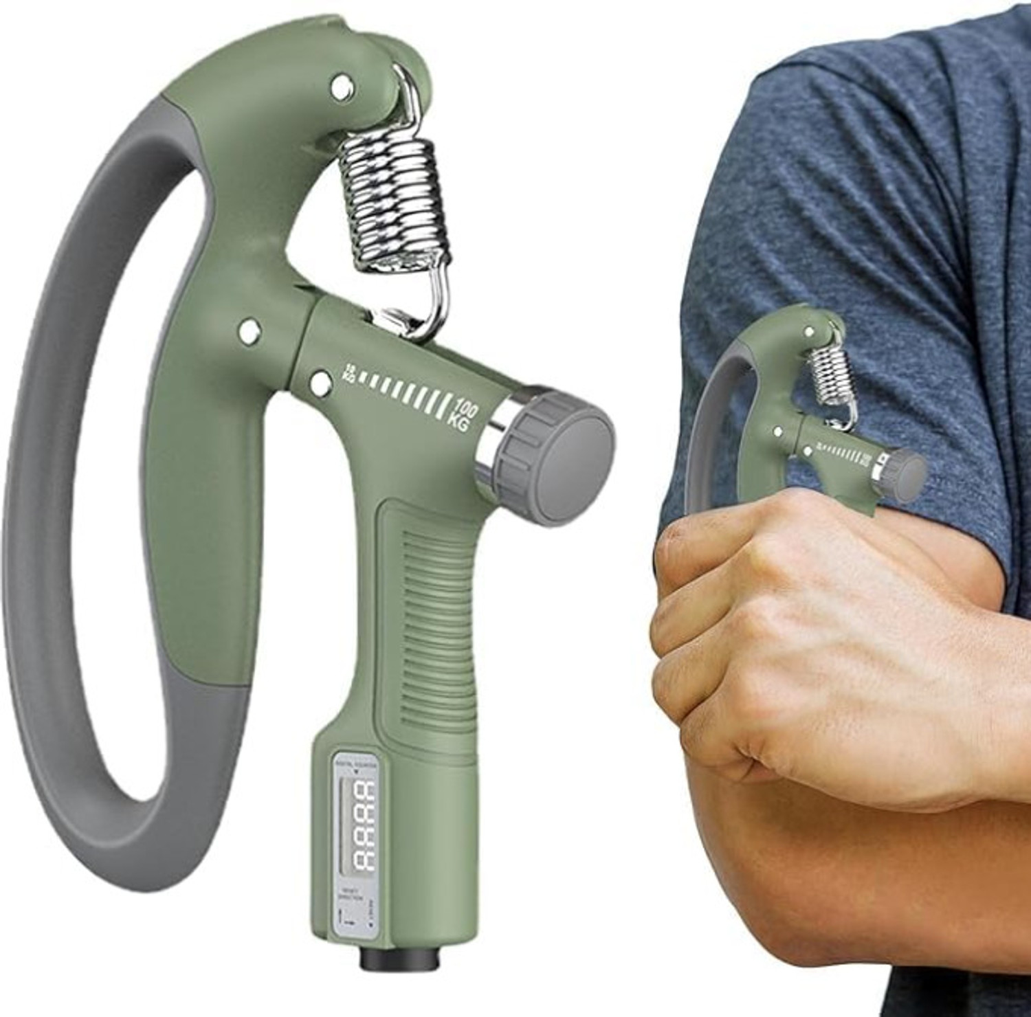 Image of UKARUS D- Shaped Hand Gripper With Counter Timer| Hand Grip 100KG Strengthener Hand Grip /Fitness Grip