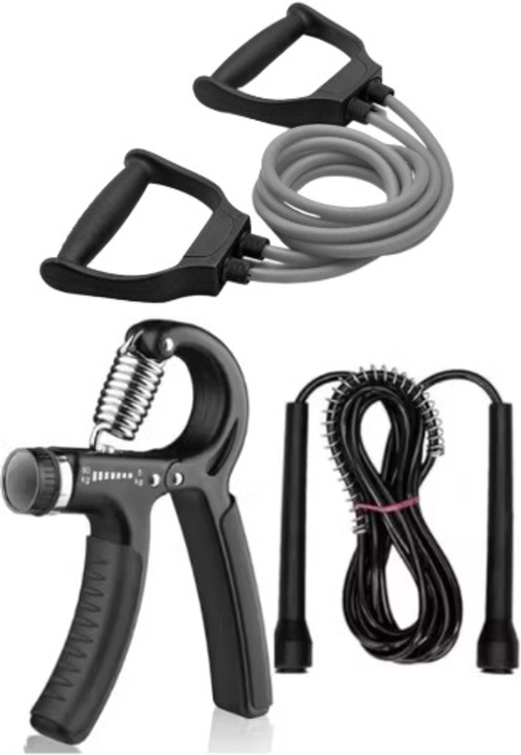 Image of UKARUS Toning Tube + Pencil Skipping Rope +hand Gripper for Unisex Hand Grip /Fitness Grip