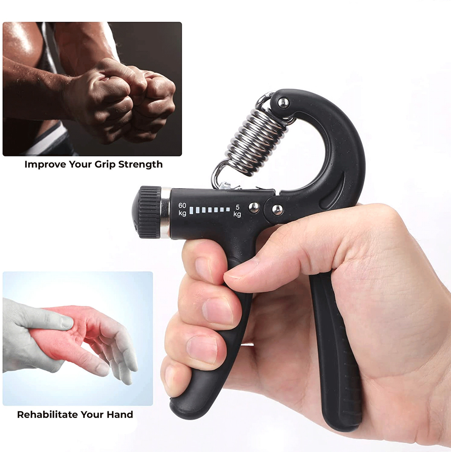 Image of SLOVIC Heavy Double Tonning Tube + Hand Grip | COMBO For Exercise Hand Grip /Fitness Grip