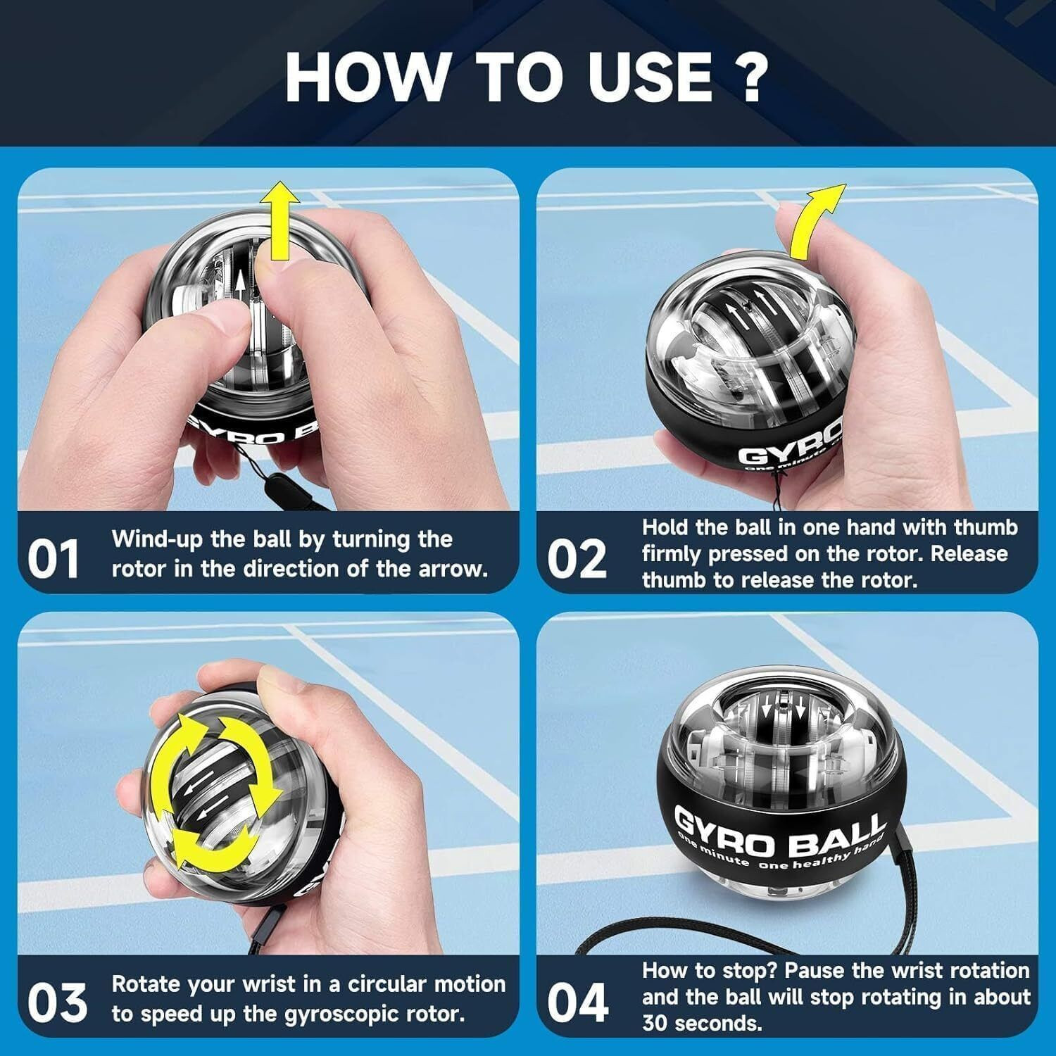 Image of M MOD CON gyro ball gym ,gyro ball workout,wrist gyro ball Hand Grip /Fitness Grip