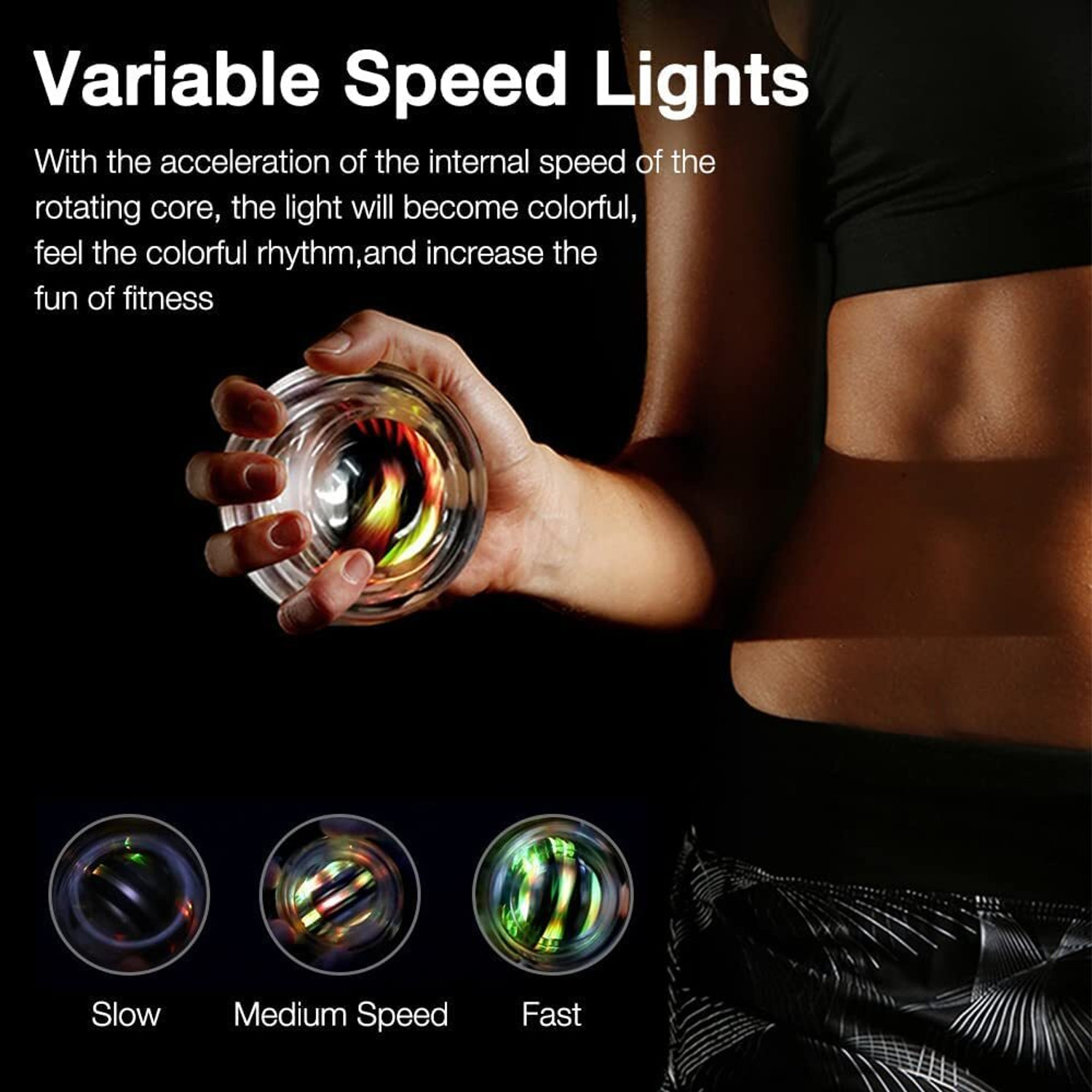 Image of FIPPYO Wrist Trainer Power Gyro Ball, Hand Forearm Strengthener Hand Grip /Fitness Grip