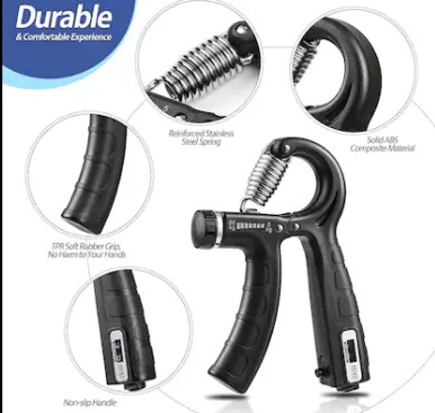 Image of UKARUS Digital Hand Grip & V-shape grip V-Shape Hand Gripper Finger Gripper for Gym Hand Grip /Fitness Grip (Multicolor)