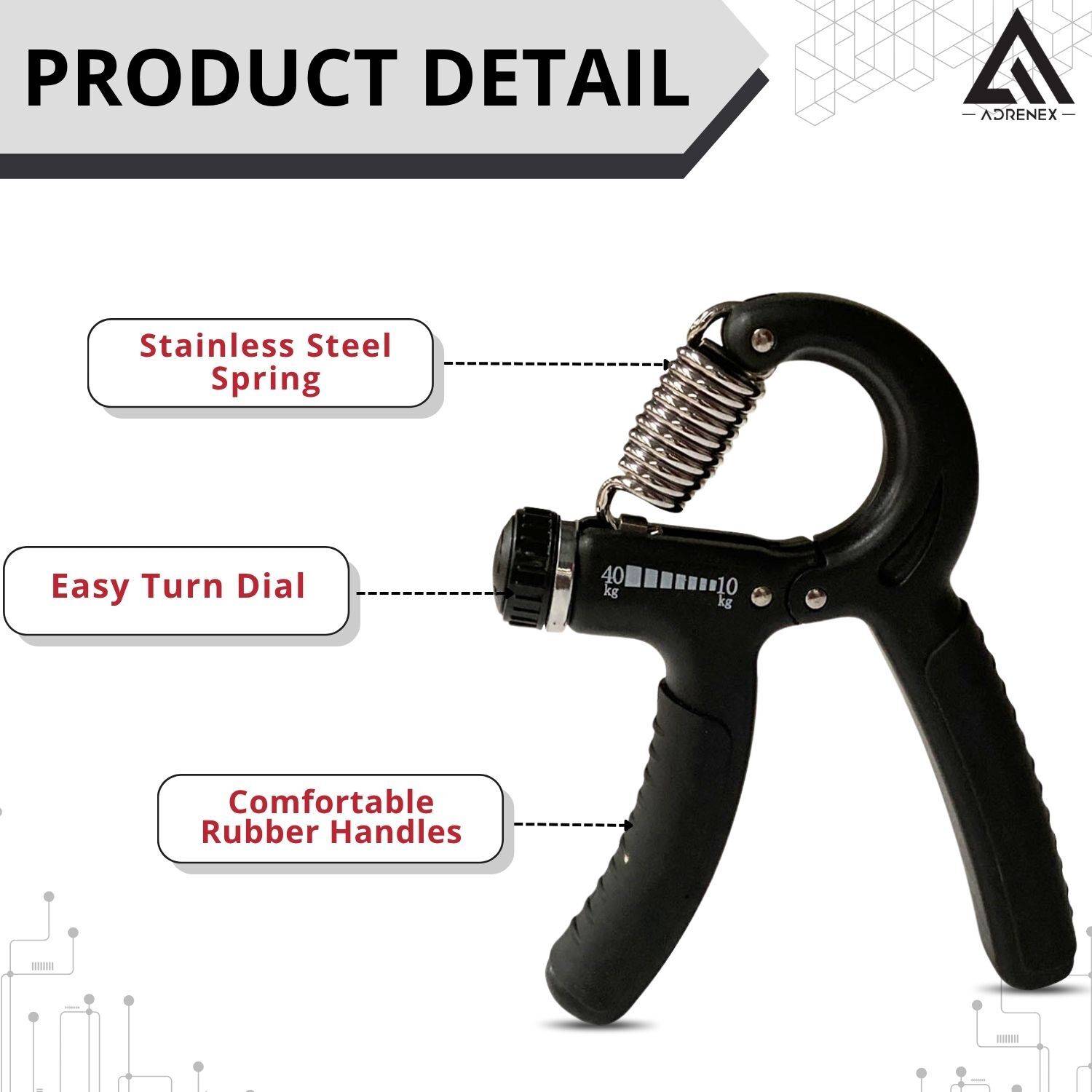 Adrenex Adjustable Hand Grip Strengthener - Image 4
