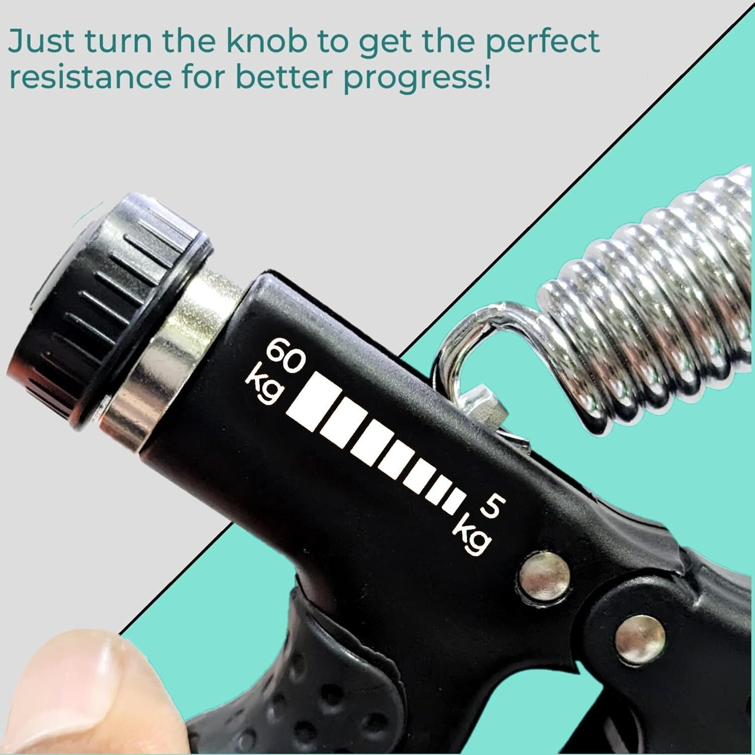 Image of LIONFIT Adjustable Hand Gripper with Counter 5 Kg to 60 kg Hand Grip /Fitness Grip