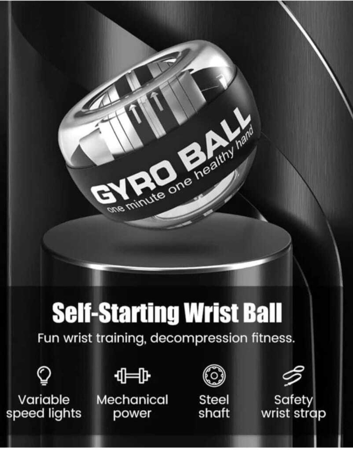 Image of NITYA ENTERPRISE Wrist Gyro Ball for Stronger Muscle and Bones Workout Strengthening Exerciser Hand Grip /Fitness Grip
