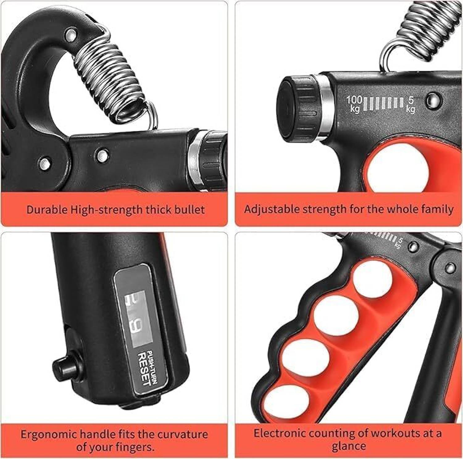 DHEER Adjustable Hand Grip Strengthener with Counter - Image 4