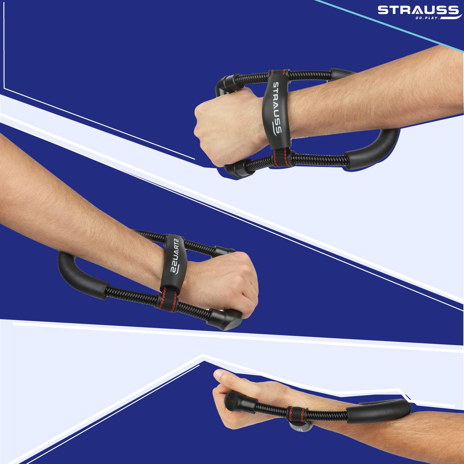 Strauss Adjustable Forearm Strengthener Wrist Exerciser Hand Grip
