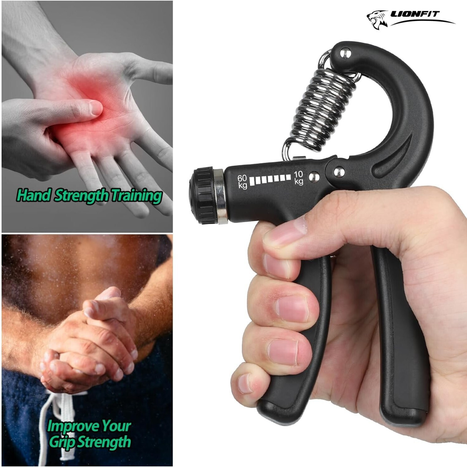 Image of LIONFIT Resistance Hand Grip 5-60kg for Home Gym Workout Hand Grip /Fitness Grip
