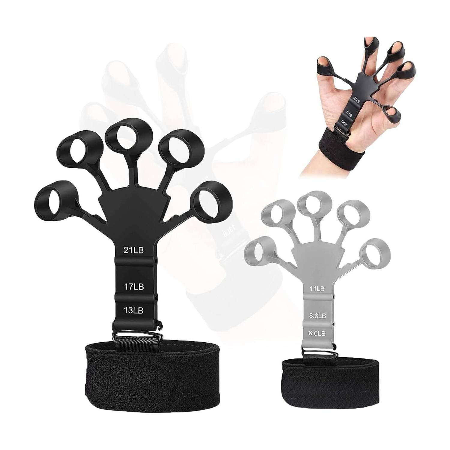 BOLDIT Finger Gripper Forearm Strengthener Yoga Resistance Band for Men & Women Hand Grip/Fitness Grip