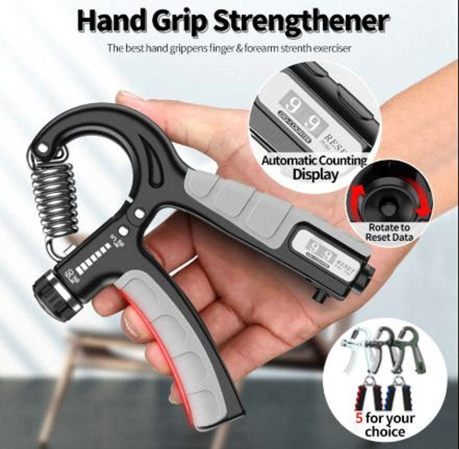 Image of UKARUS Digital Hand Grip And V-shape grip V-Shape Hand Gripper for Men Hand Grip /Fitness Grip