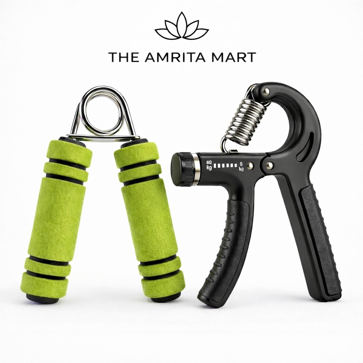 THE AMRITA MART Hand Gripper Combo with Adjustable Resistance 5–60kg & Foam Grip Exerciser Hand Grip/Fitness Grip