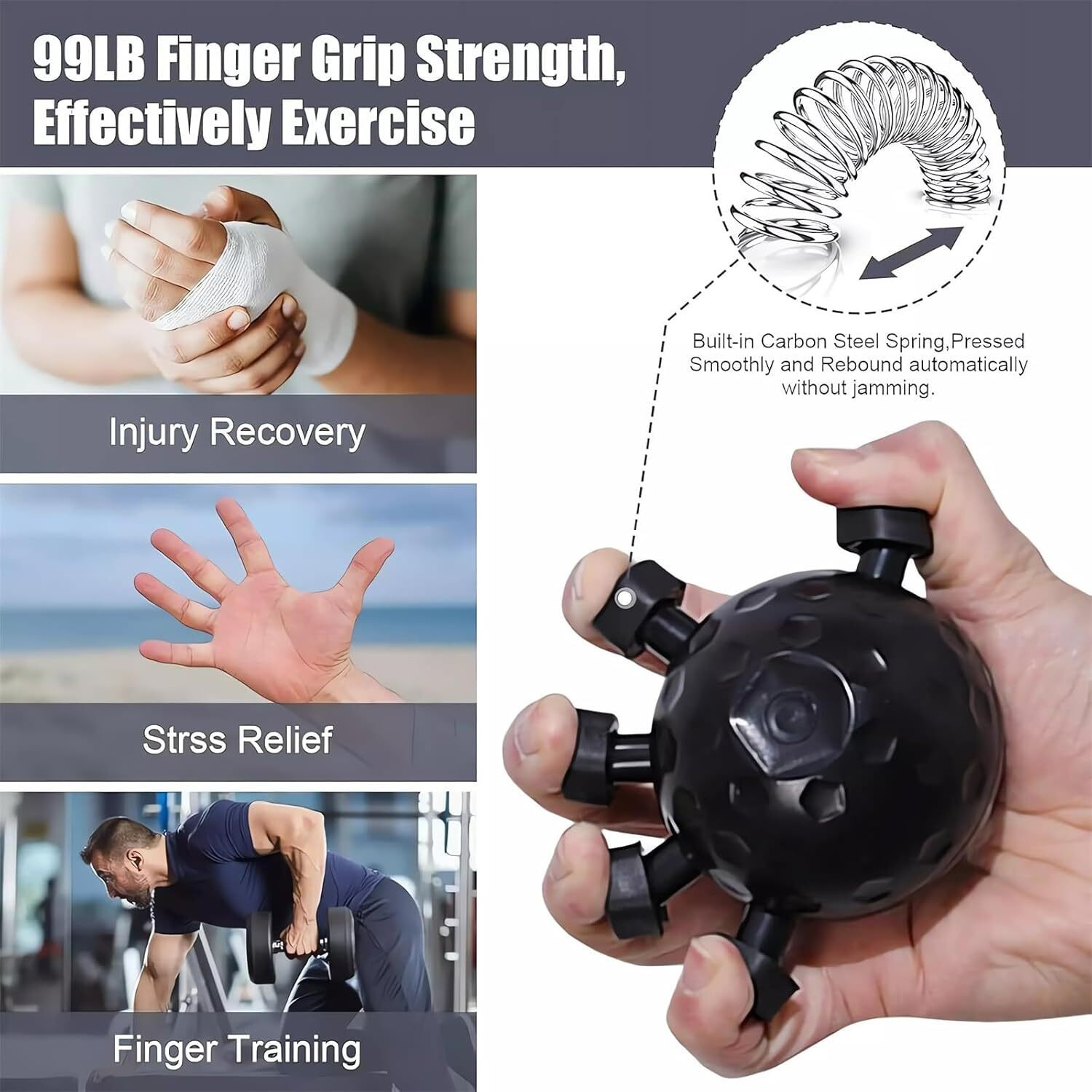 Image of Jrvent Hand Grip Resistance Ball for Finger Stability Hand Grip /Fitness Grip