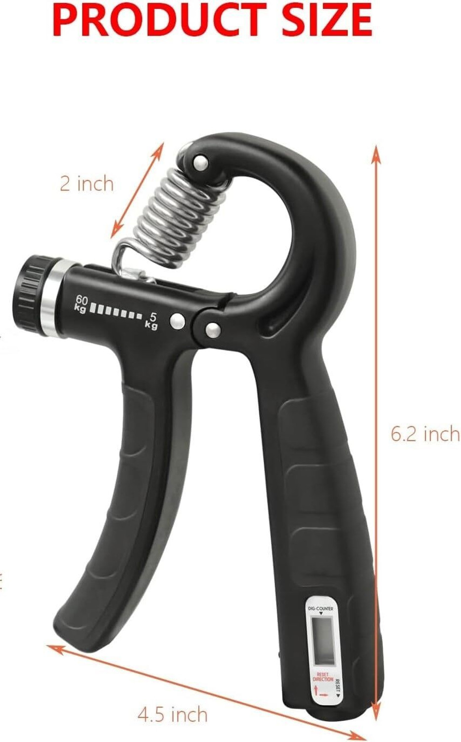 Image of MANROM Adjustable Hand Grip with Smart Counter | Adjustable Resistance (10KG - 60KG) Hand Grip /Fitness Grip