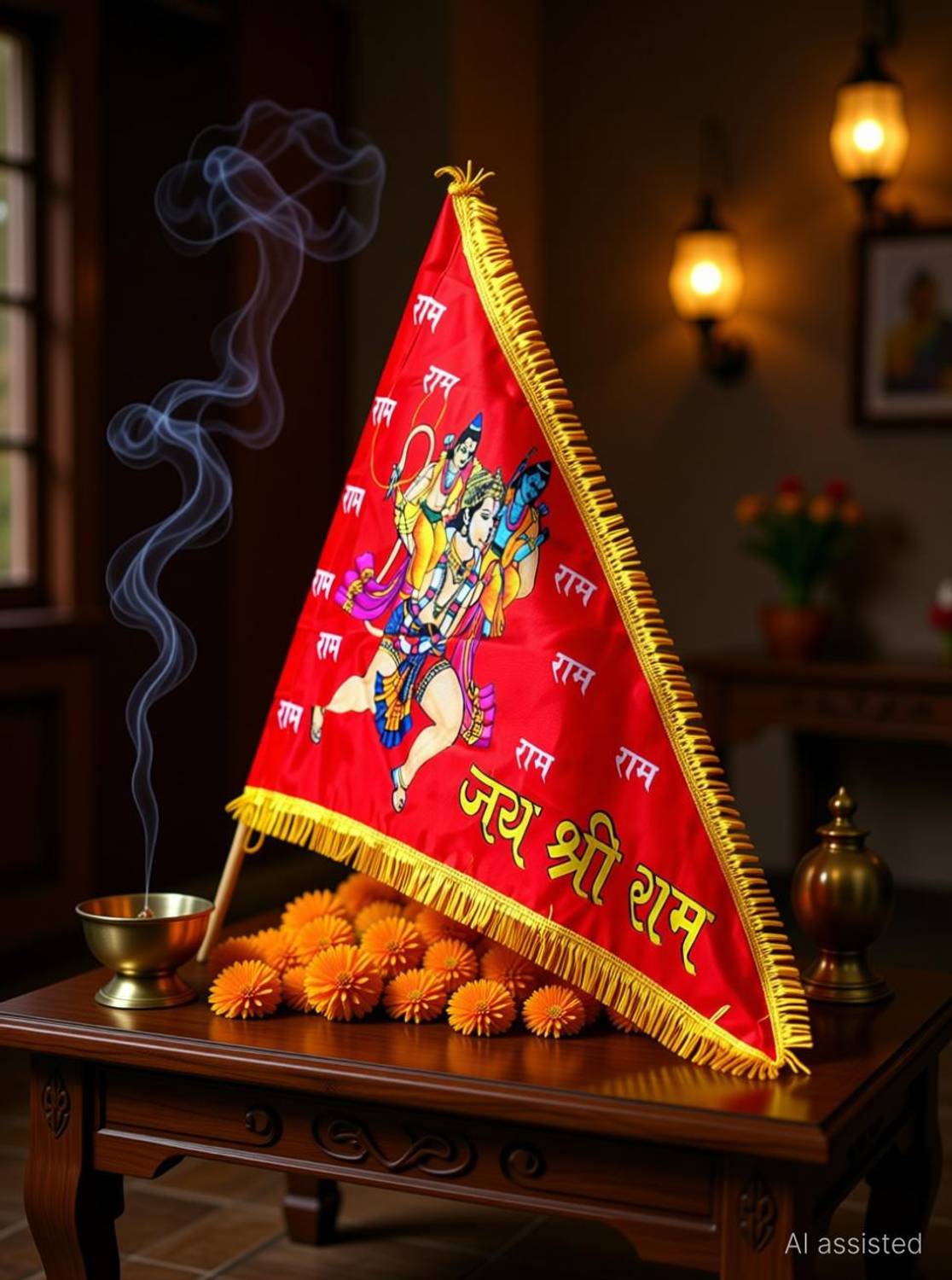 Hanuman ji flag Outdoor Flag 45.7 cm x 55.9 cm by BRAVUS