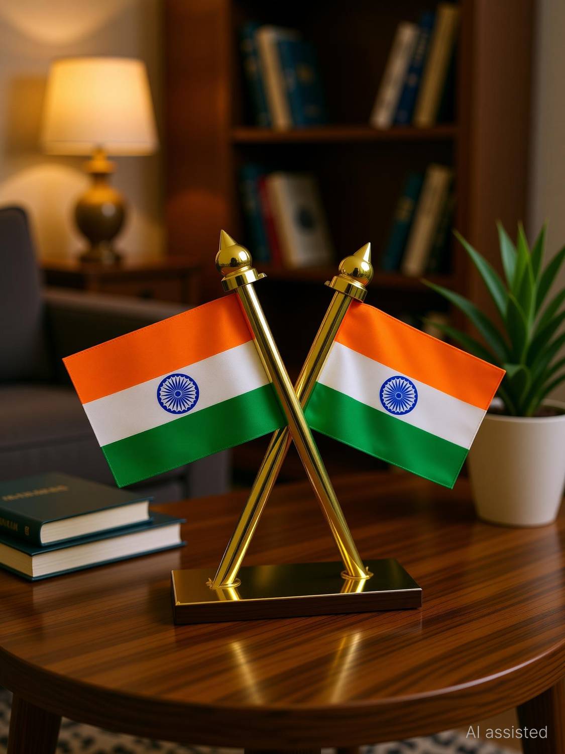 India Car Dashboard Flag 2.5 cm x 2.5 cm by Akaas
