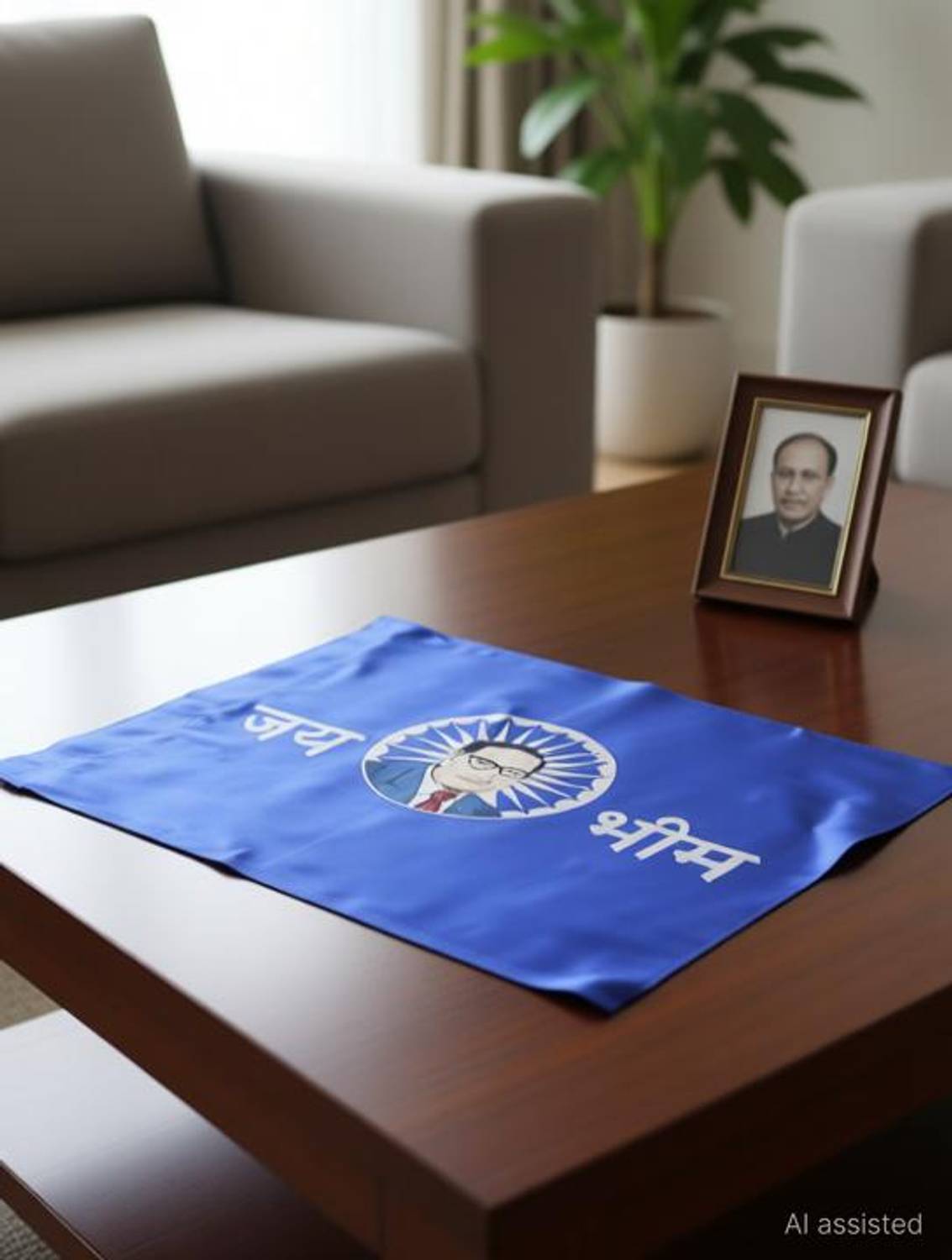 Jai Bhim ambedkar Flag Satin (Silky Flag) (20X30) Inches Small Size Pack of 1 Outdoor Flag 50.8 cm x 76.2 cm by Anexa