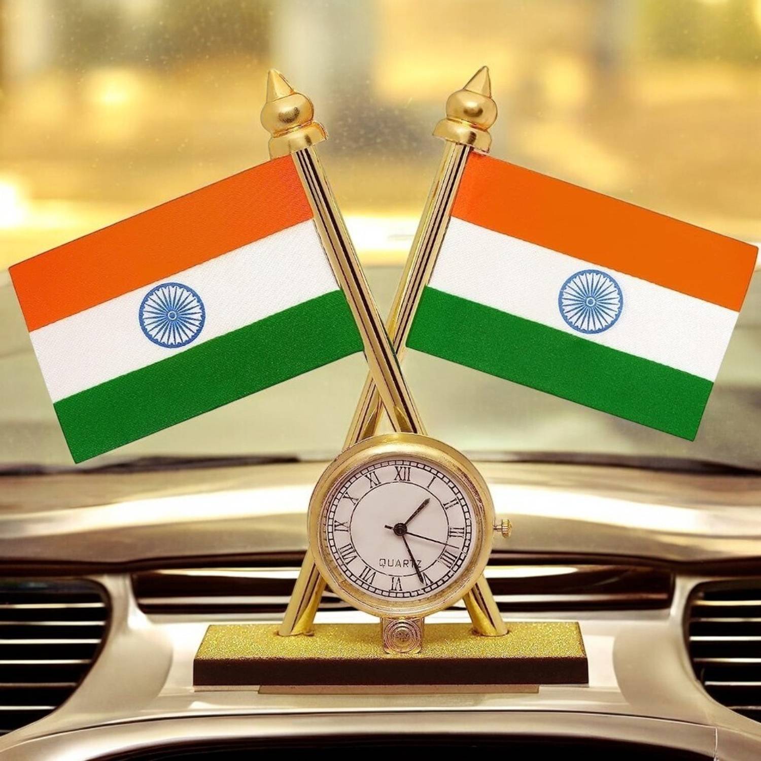 Indian Flag Car Dashboard Flag 12.7 cm x 7.6 cm by ANiiTEK