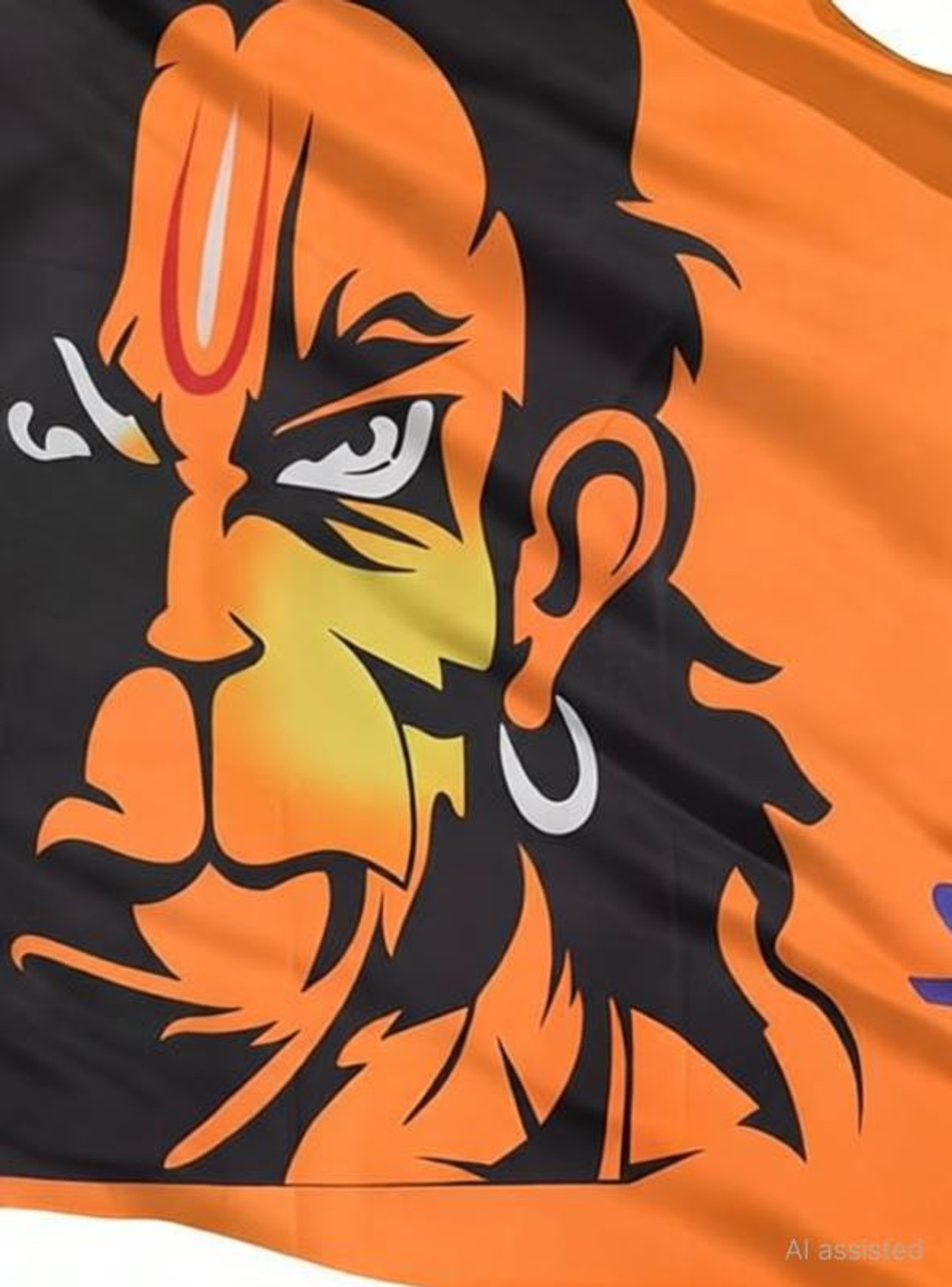 Image of Truedivine Hanumanji Printed Flag / Bajrangbali Flag / Size 43 X 51 Inch XL Pack of 1 Swallowtail Outdoor Flag