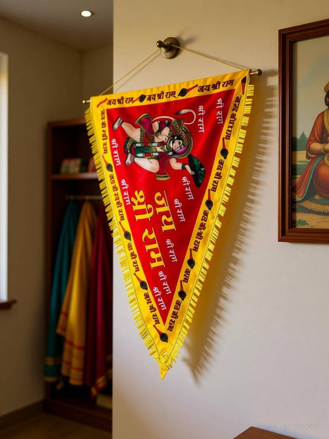 Hanuman ji Flag Outdoor Flag 63.5 cm x 91.4 cm by anilStore