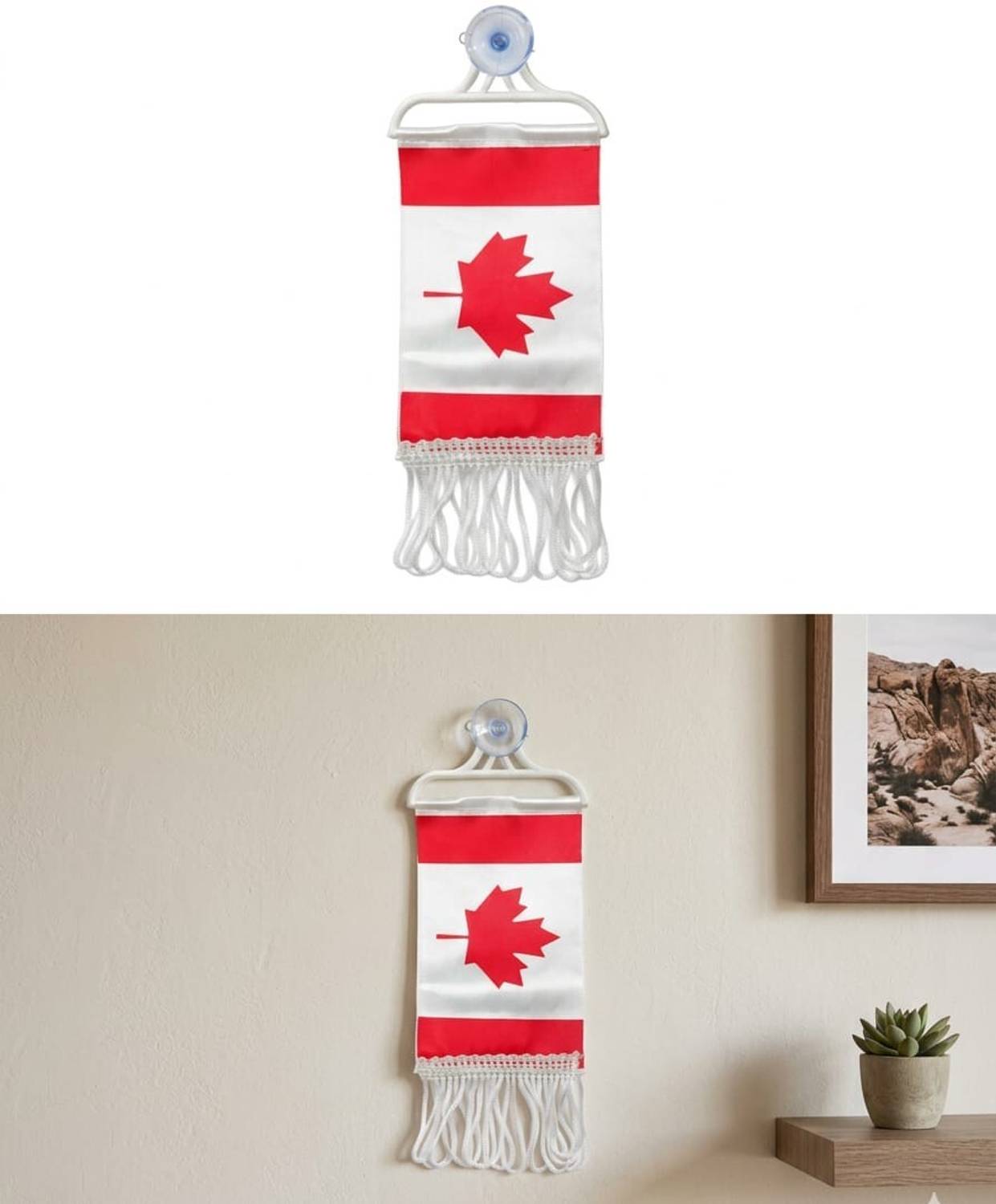 Hanging Mini Flag with Suction Cup 4x5 Inch - Double Sided Car Dashboard Flag 12.7 cm x 10.2 cm by Campark