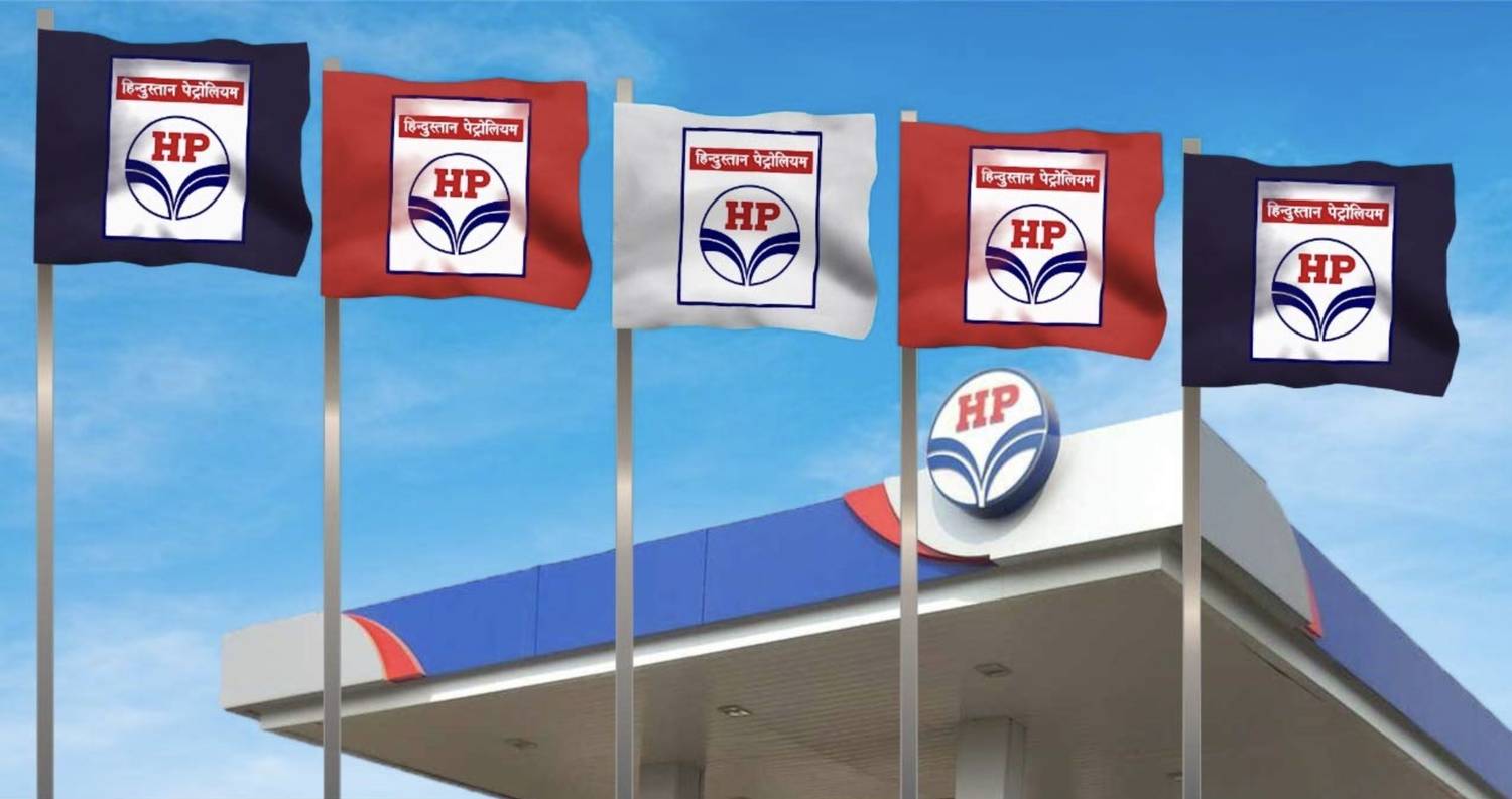 HINDUSTAN PETROLEUM HPCL Petrol Pump Promotional Flags – Set of 5 Outdoor Flag 111.8 cm x 111.8 cm by CHANDOKS