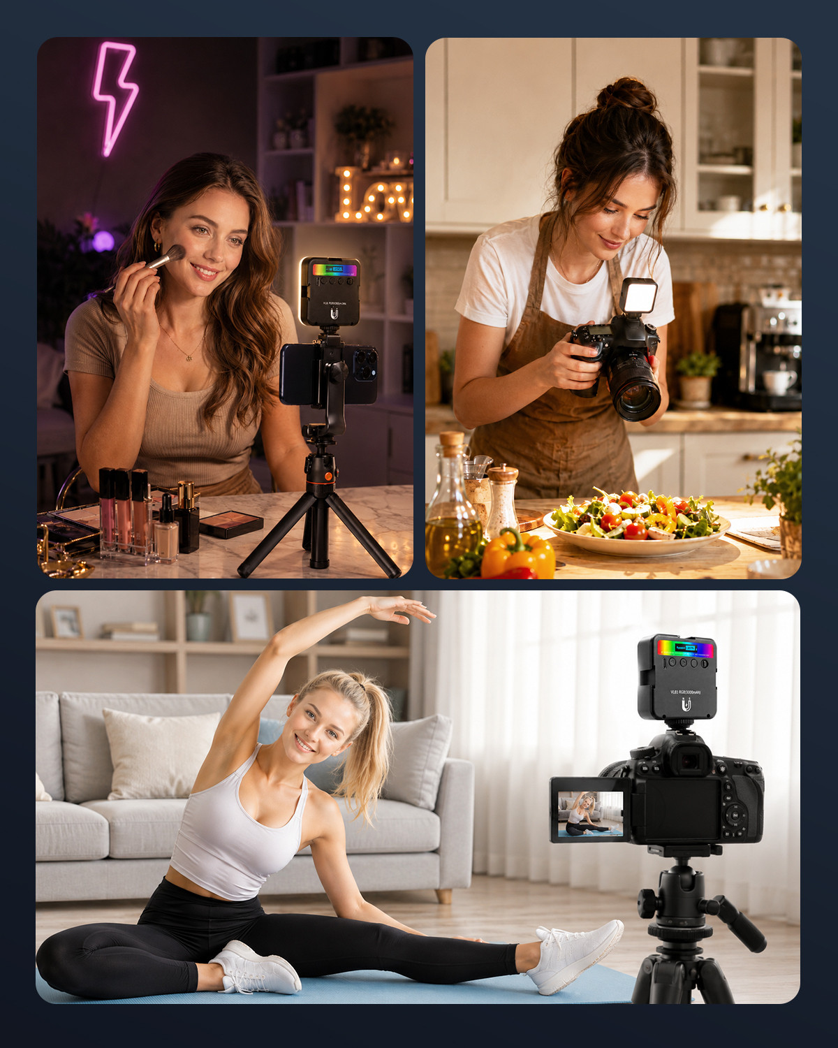 Image of CEROAN Mini Influencer Light for Video, LED Pocket Video Mobile Light, Selfie Light Flash (Black)