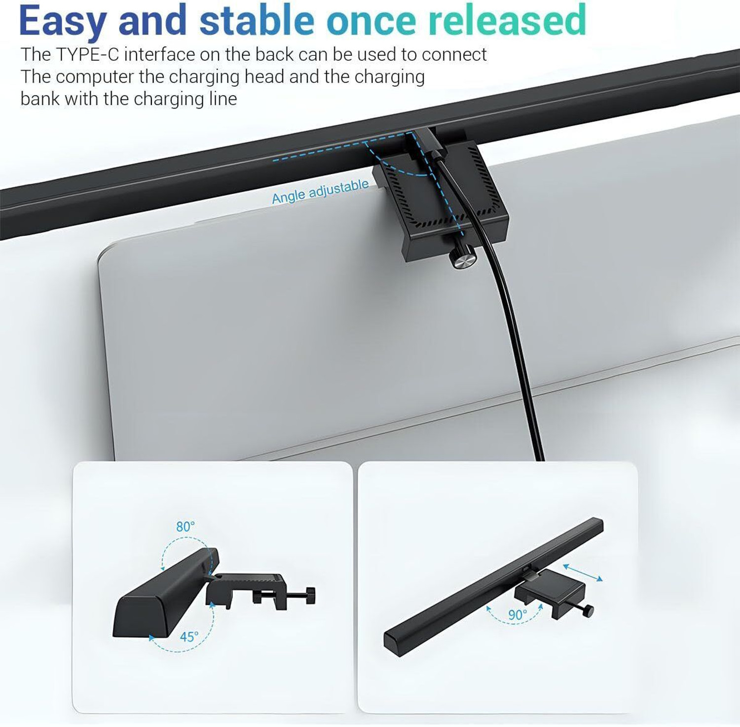 Image of amaz SmartGlow LED Monitor Light Bar USB Type-C | Anti-Glare Eye-Care Desk Lamp Flash