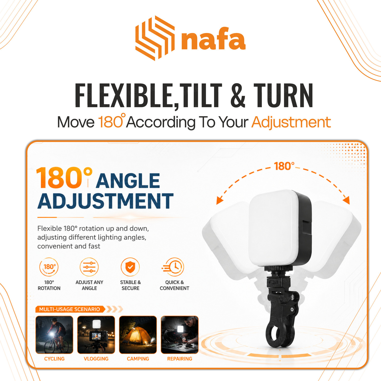 Image of NAFA Halyo Chroma RGB LED Video Fill Light for Camera & Mobile, 1500mAh Battery Flash