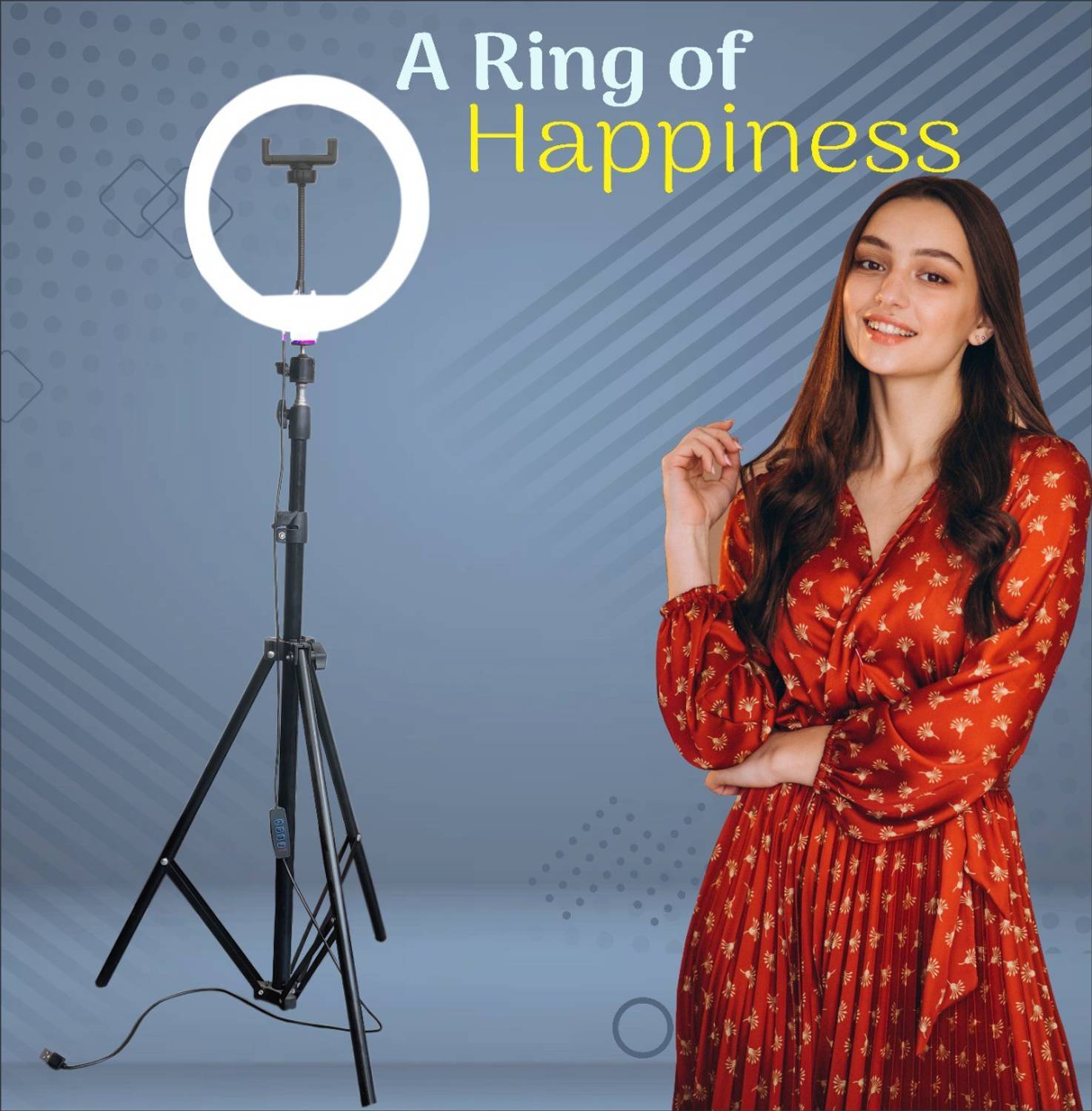 Shineon 10" Selfie Ring Light with 7 ft Tripod - Image 5