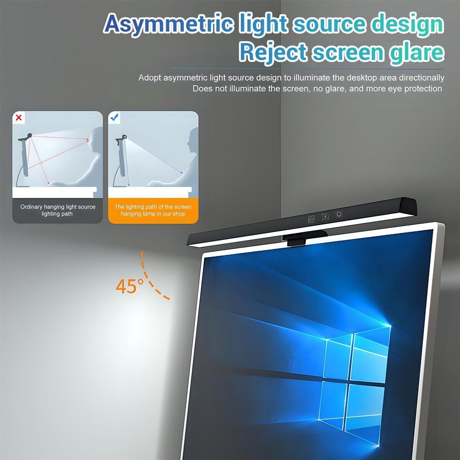 Image of amaz SmartGlow LED Monitor Light Bar USB Type-C | Anti-Glare Eye-Care Desk Lamp Flash