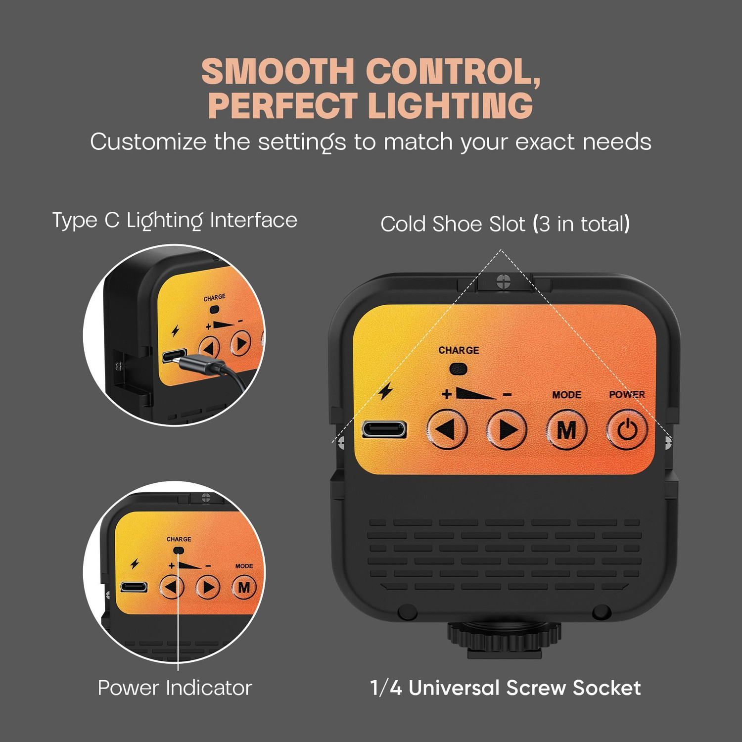 Image of Tygot TG-X100 LED Video Light for Phone, Camera, Laptop, Meeting, Photography Flash