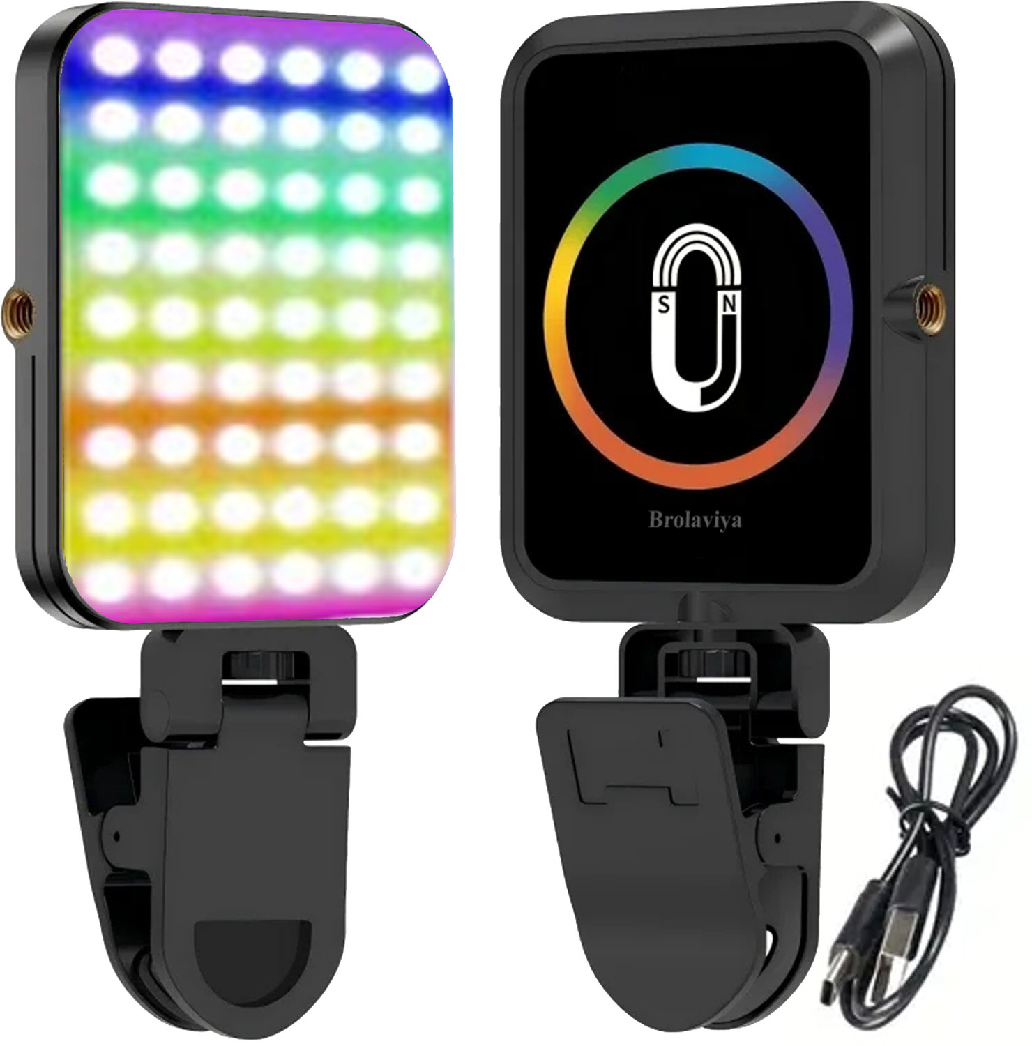 Image of BROLAVIYA W80 Magnetic Fill Light Rechargeable 3 Modes /RGB Adjustable Color Temperature Flash