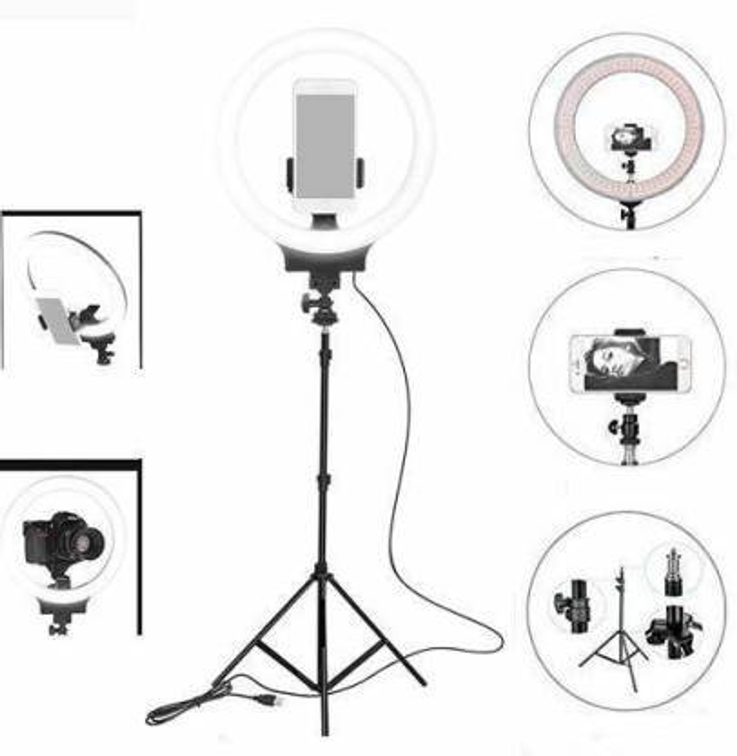 Image of ZOPHORUS 10 inch Ring Light with 7 Feet Tripod Stand Ring Flash (White / Black) Ring Flash