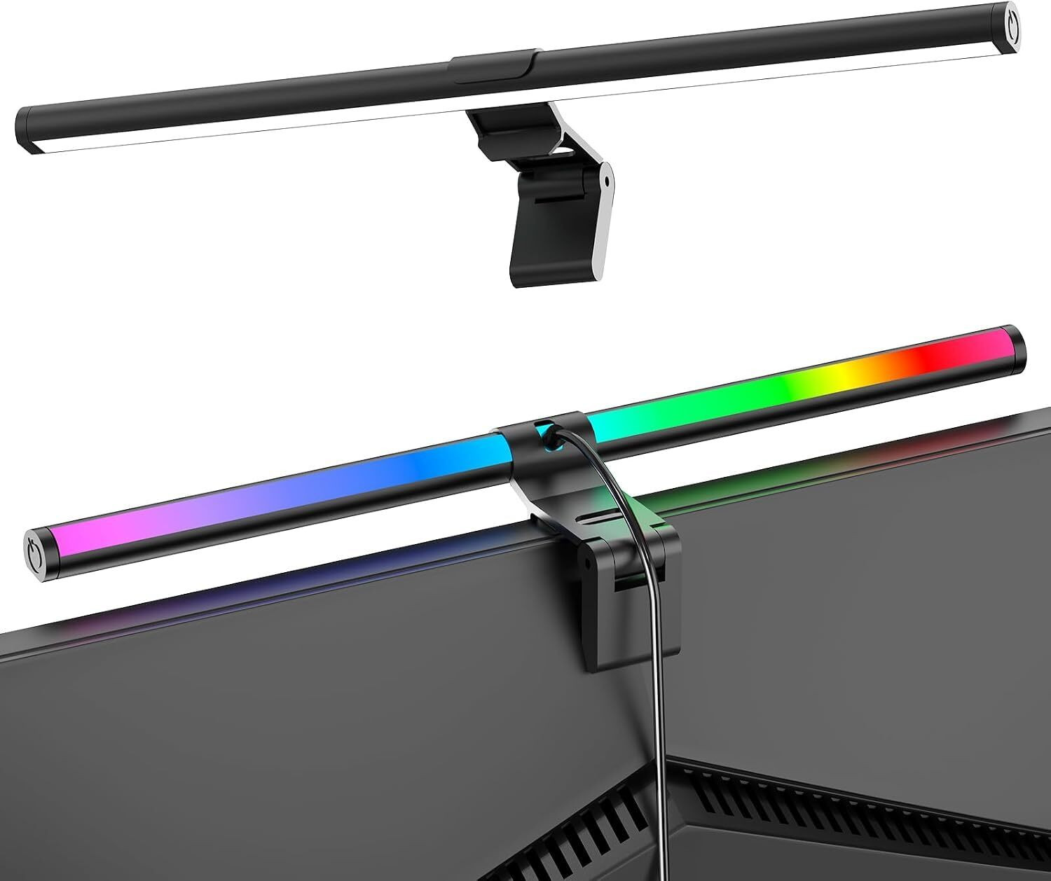 Image of XERGY Monitor Light Bar, Front White, RGB Backlight, Dimmable Eye-Care Lamp 15.75 inch Flash