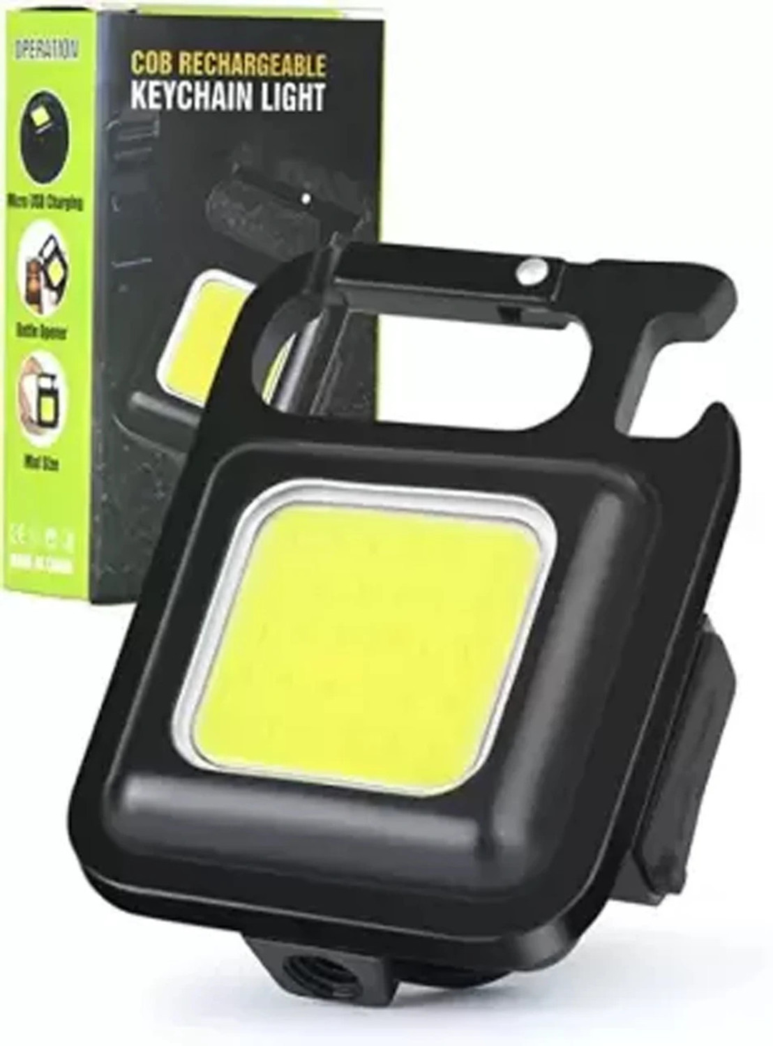 Image of FITUP COB Mini Flashlights Bright USB Rechargeable light with keychain Torch Flash