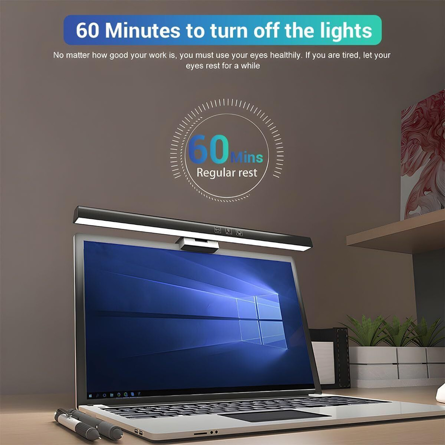 Image of amaz SmartGlow LED Monitor Light Bar USB Type-C | Anti-Glare Eye-Care Desk Lamp Flash