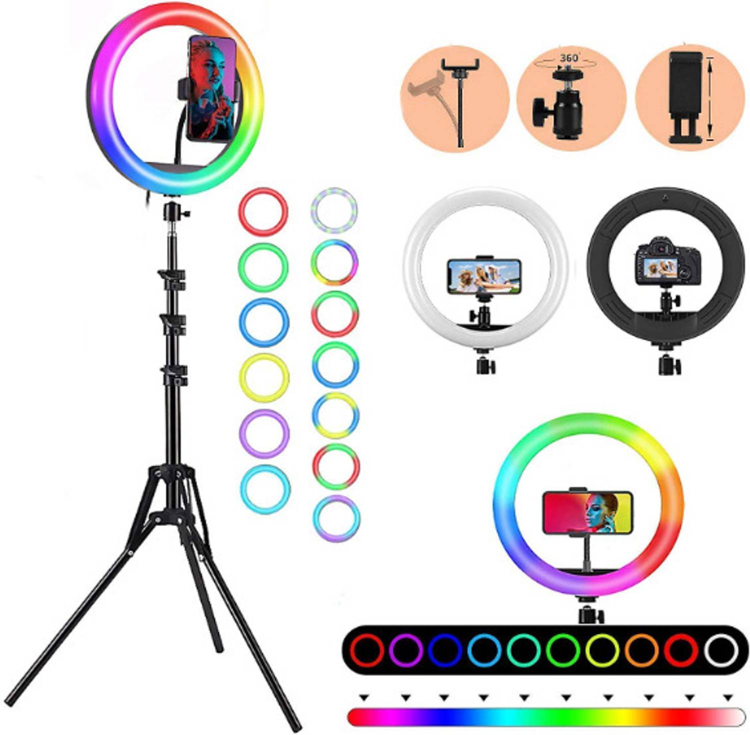 BESTFLY 10” RGB Ringlight with Tripod - Image 1
