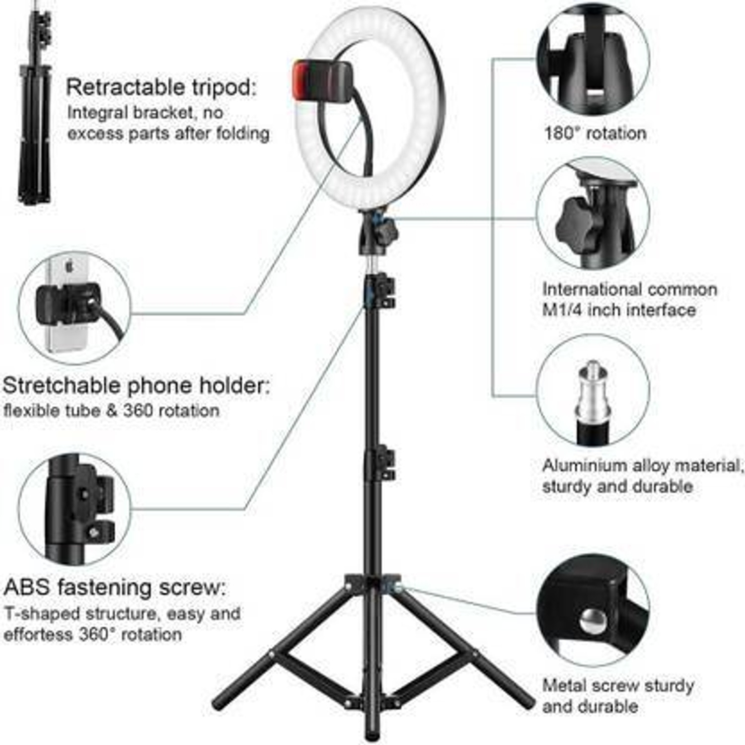 Image of VIJYIONCS Ring Light 10 inch with 7ft Tripod Stand for video,Reels Studio J98 Ring Flash Ring Flash