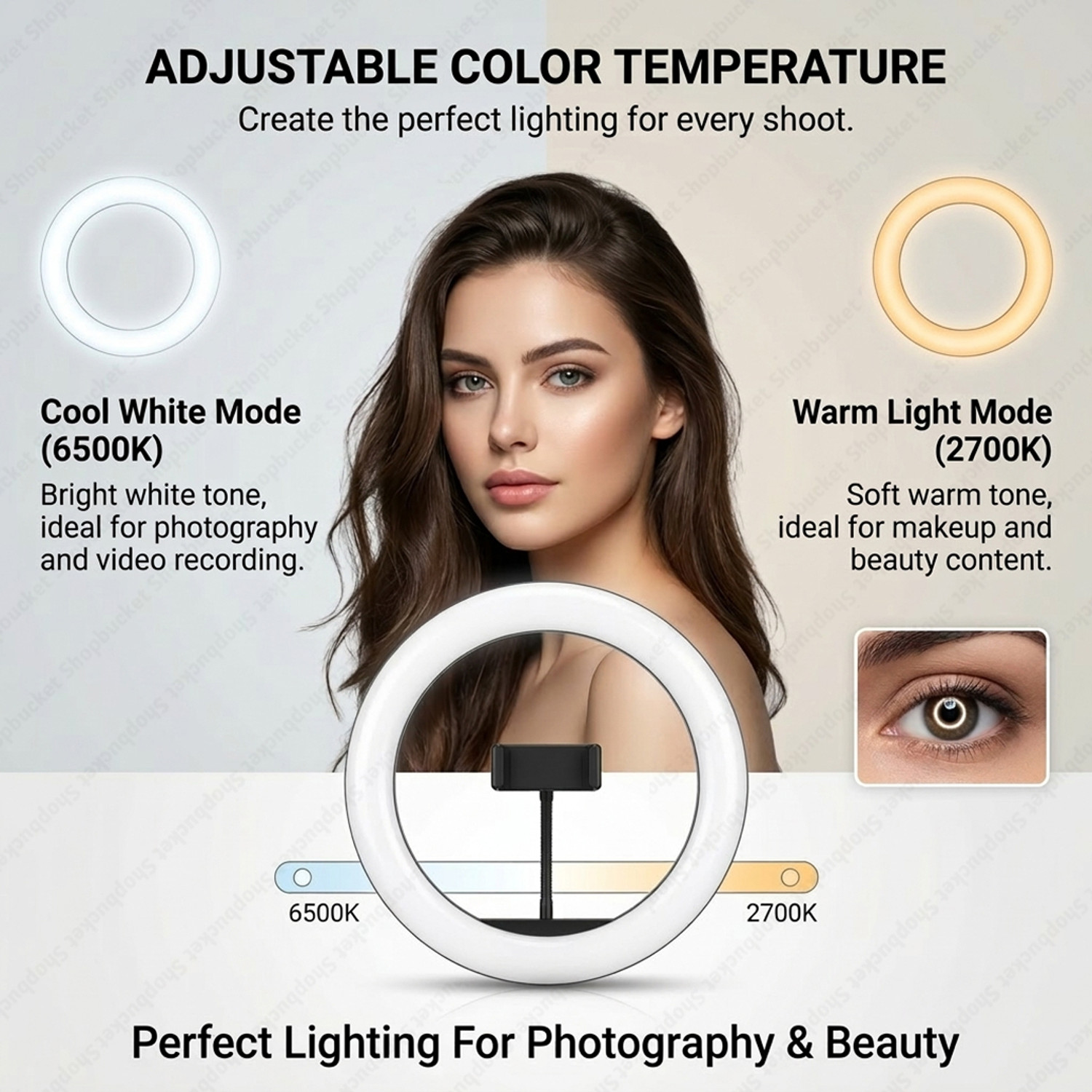Image of SB 18 Inch Ring Light Remote Control with 7 Ft Steel Stand for YouTube, Reel Ring Flash