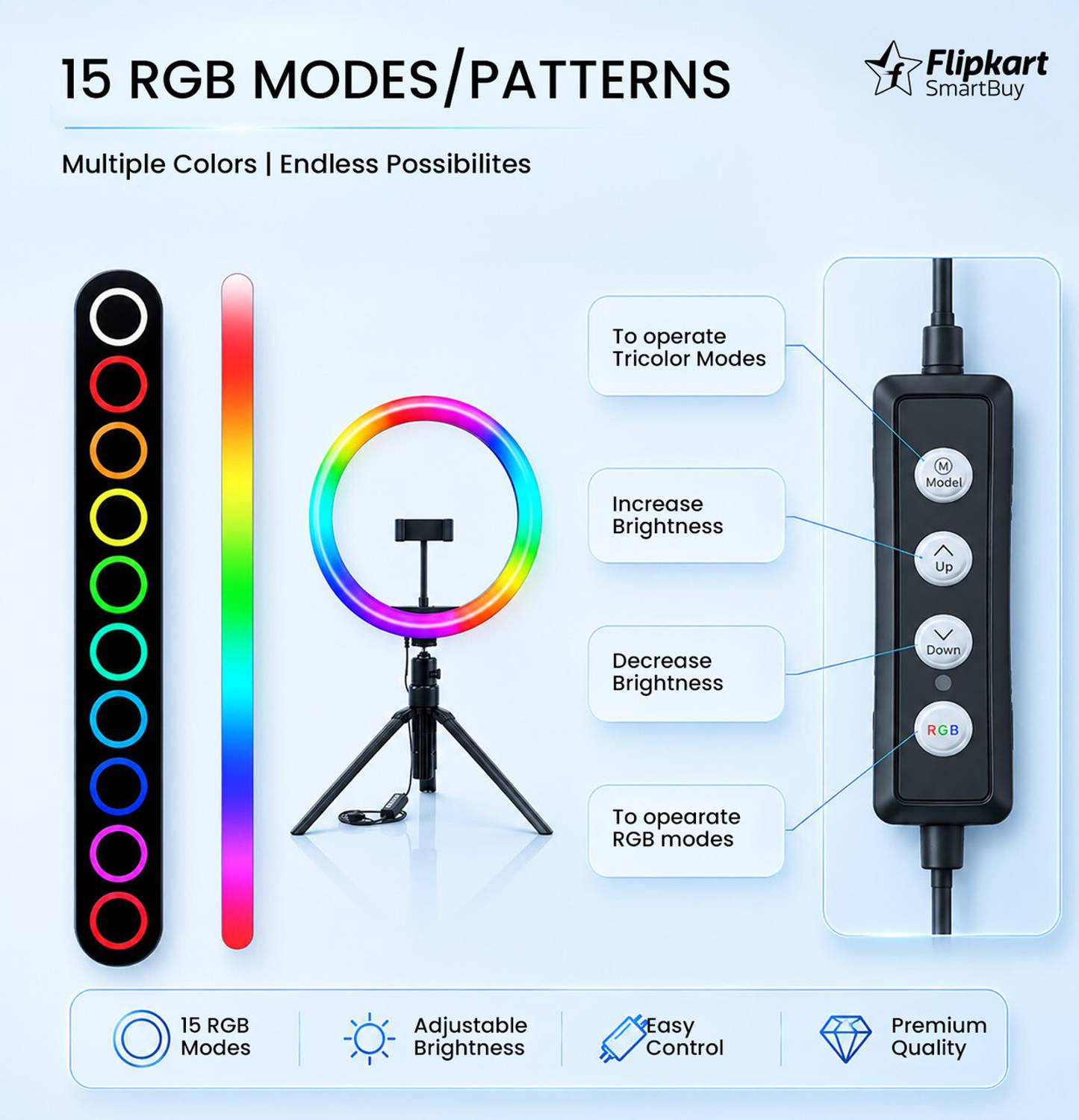Flipkart SmartBuy RGB LED Ring Light with Mobile Holder - Image 5