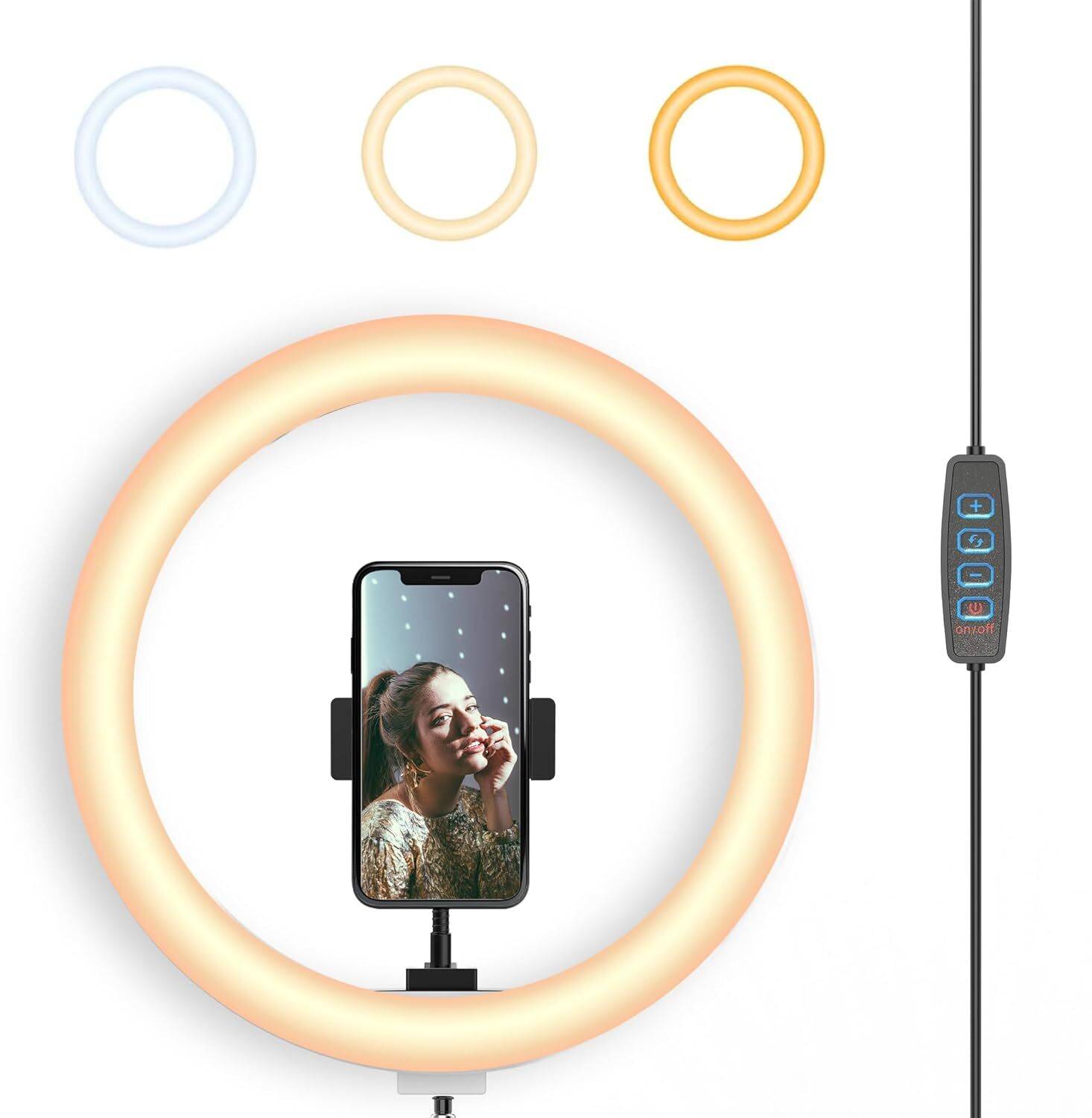BONTECH 10Inc New Big Selfie Ring Light For Photo and Video Making Ring Flash