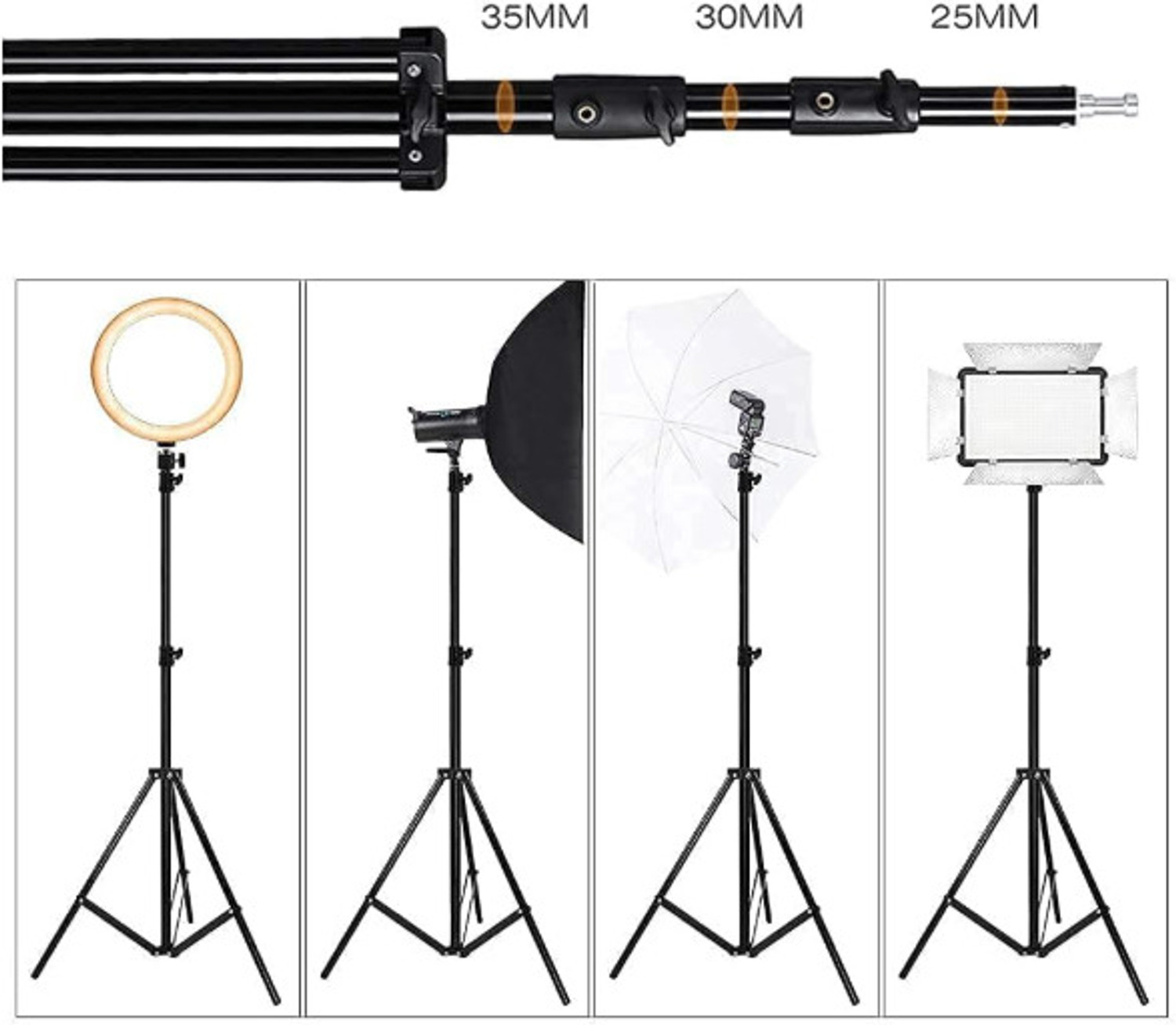 Image of PB Softtech Metal Tripod Stand Rgb Ringlight for MobilePhone Mini Portable adjustable holder Tripod