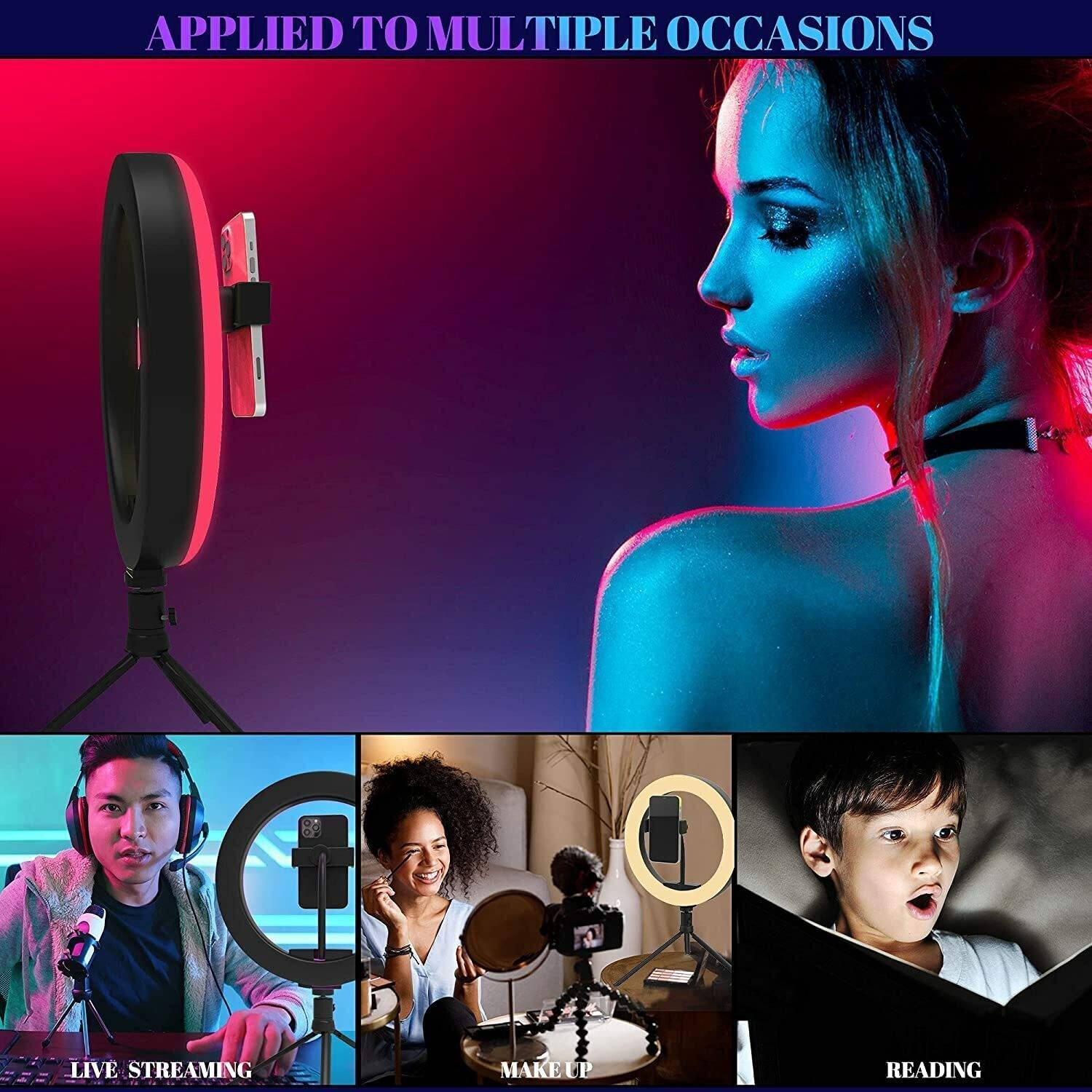 shipsify 10inch RGB Light with Tripod Stand & Phone Holder - Image 2