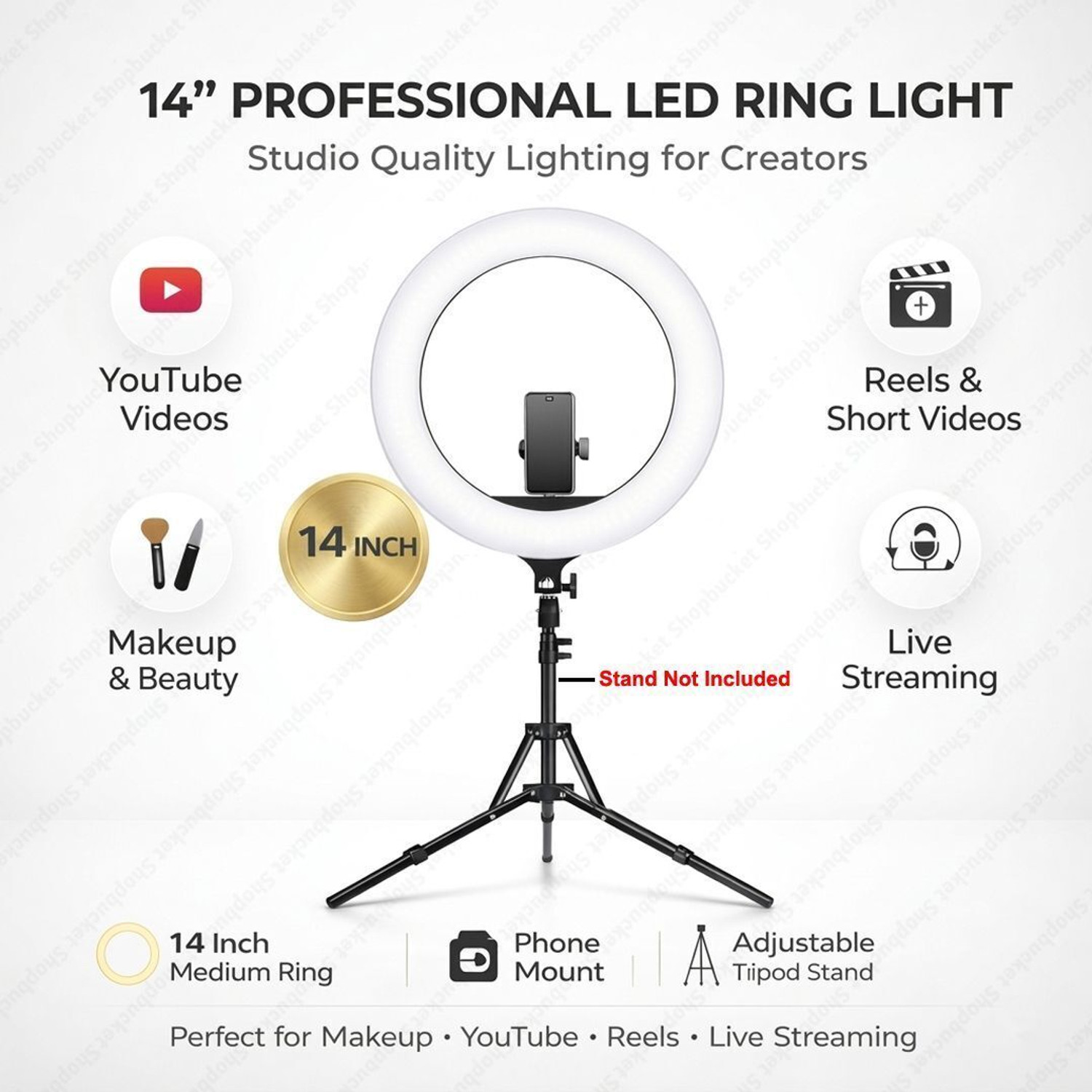 Image of SB 14 Inch Ring Light & 3 Mode Ring Light Flash for Photography Video Makeup Ring Flash