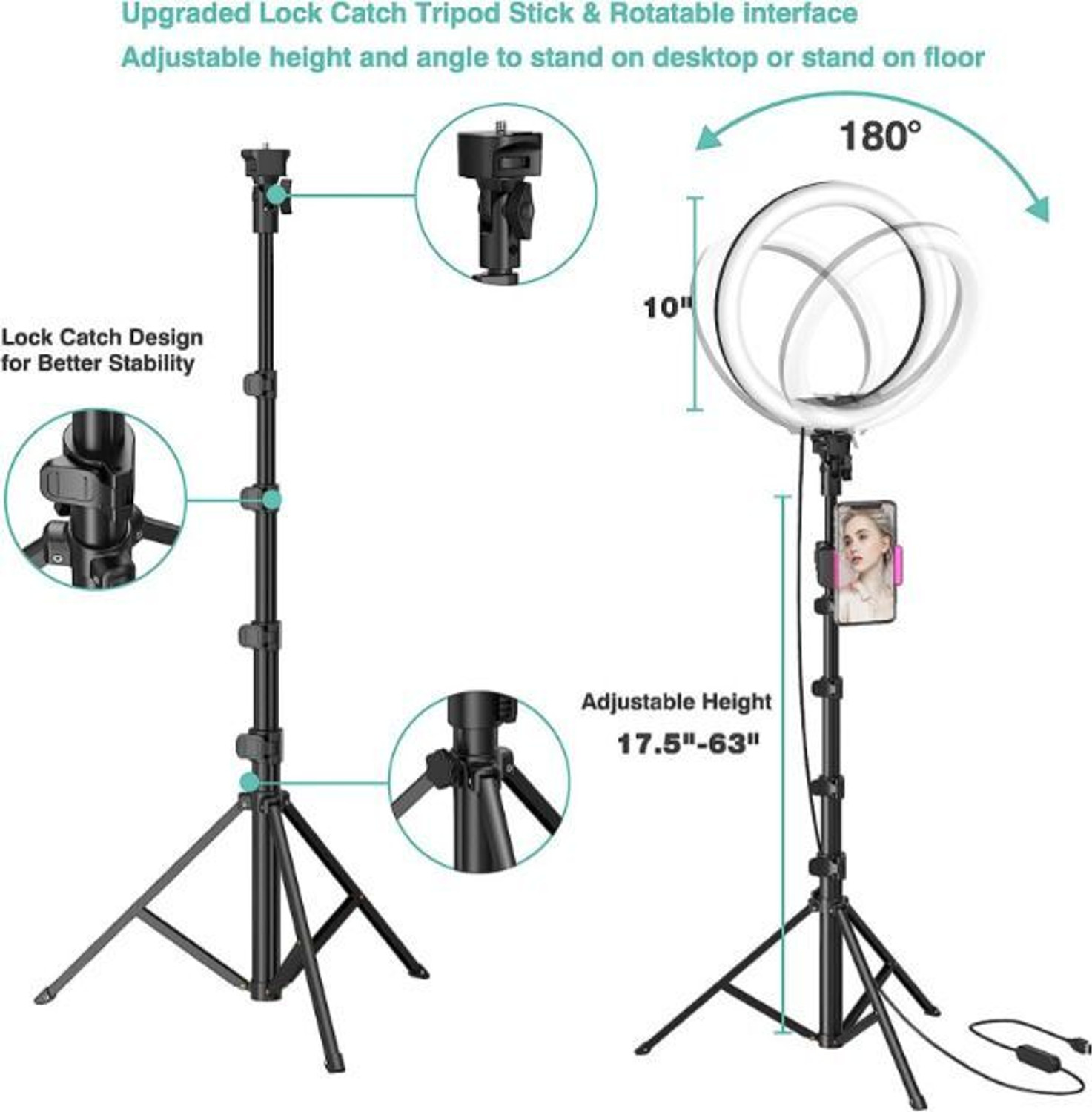 Image of UMORK BEST 10 Inch RGB Ring light with Tripod Stand for Video, youtube, Photography Ring Flash