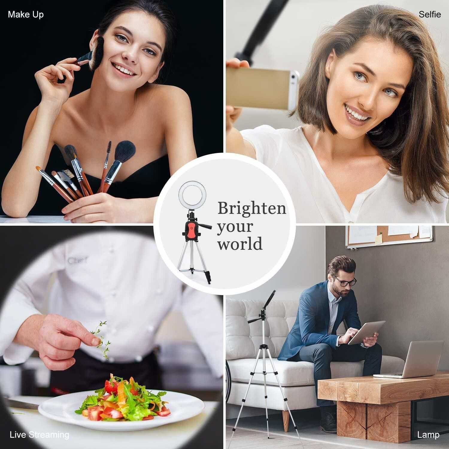Image of MAIPLE 10 Inches Large LED Ring Light with Tripod for YouTube, Instagram, Makeup, TikTok, Taka-Tak, Reels, Photo Video Shooting Stand Ring Flash