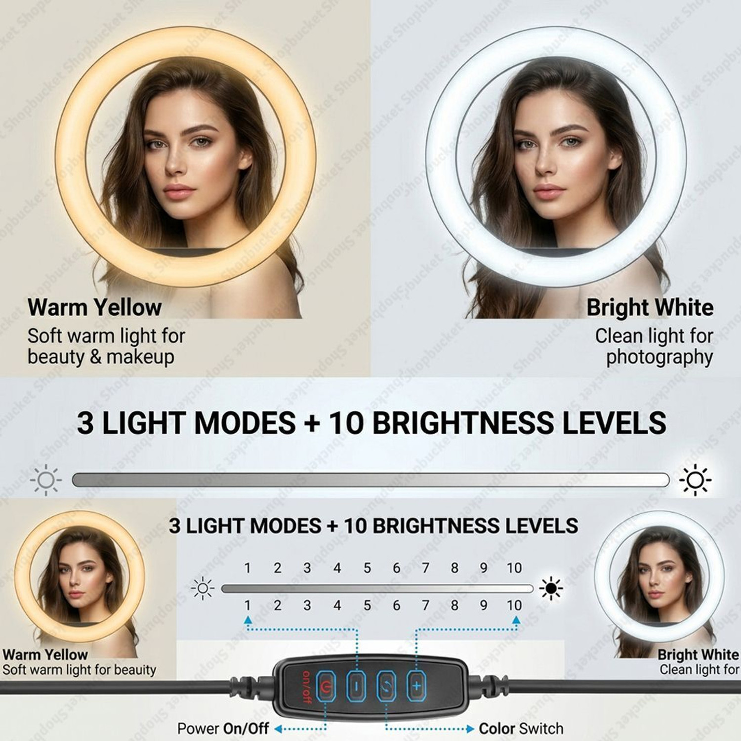 Image of SB 10 Inch Ring Light & LED Ring Light Mobile Video Shooting Makeup Ring Flash